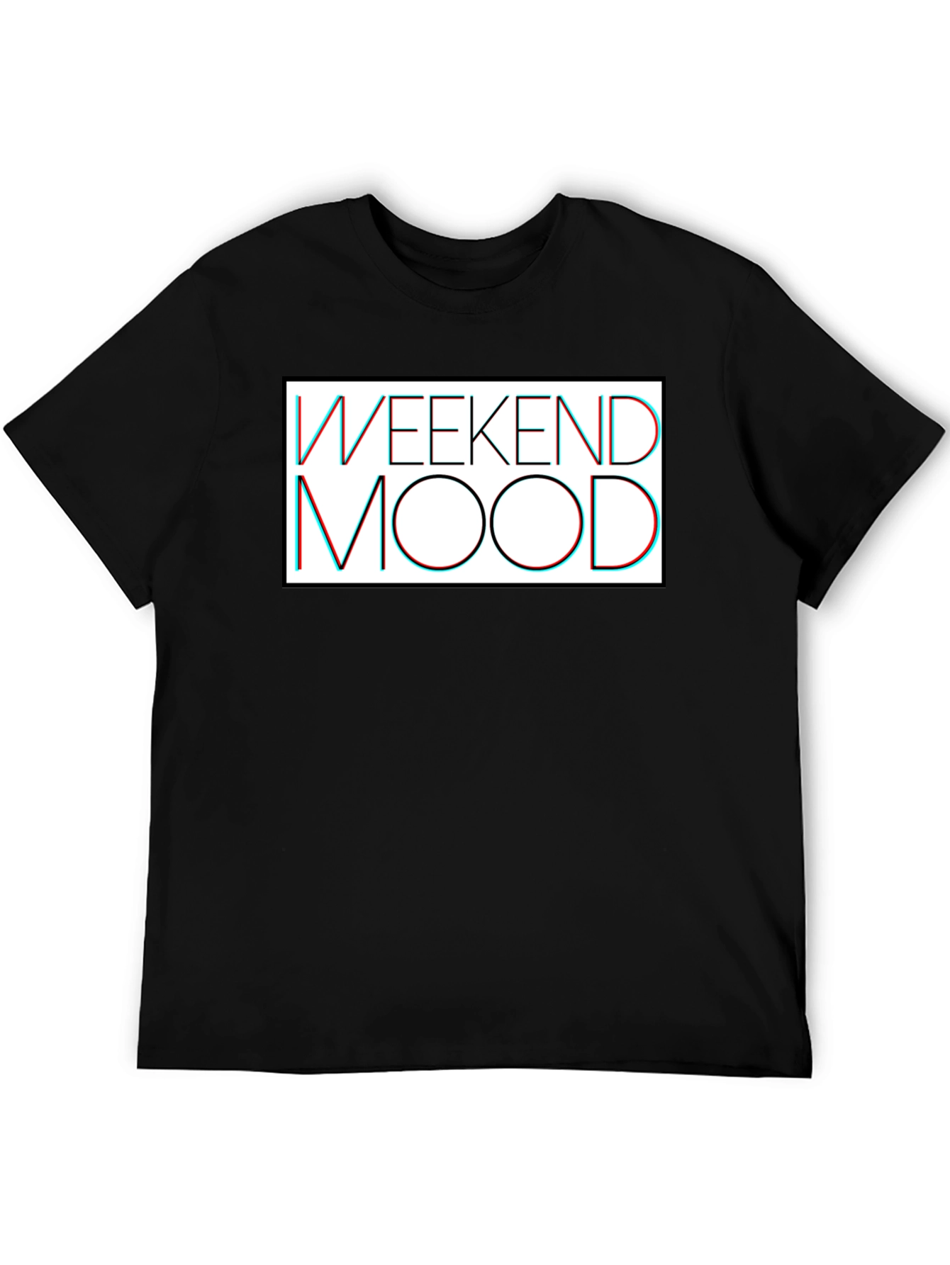 Weekend Mood Graphic Tee - Casual Black T-Shirt