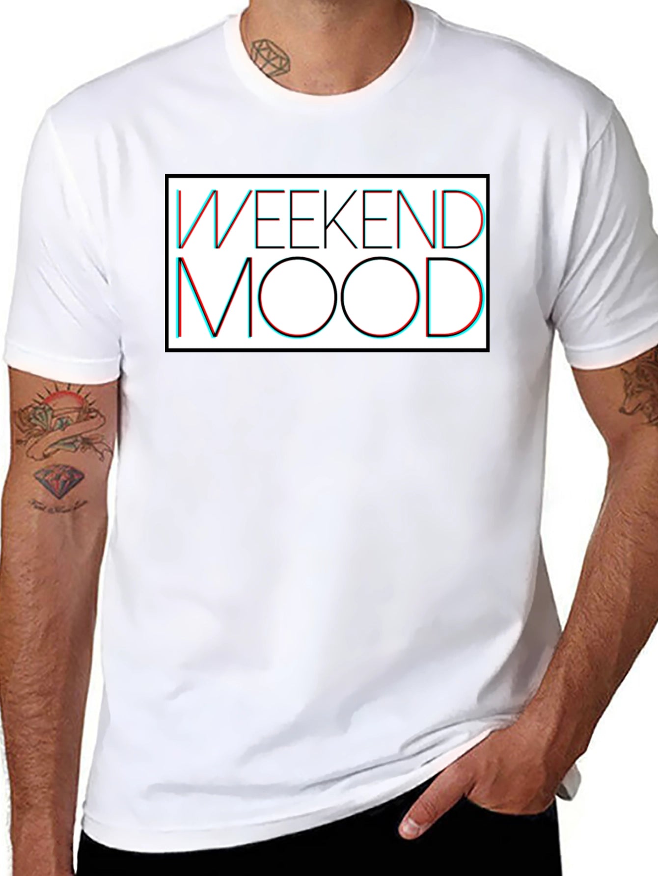 Weekend Mood Graphic Tee - Casual Black T-Shirt