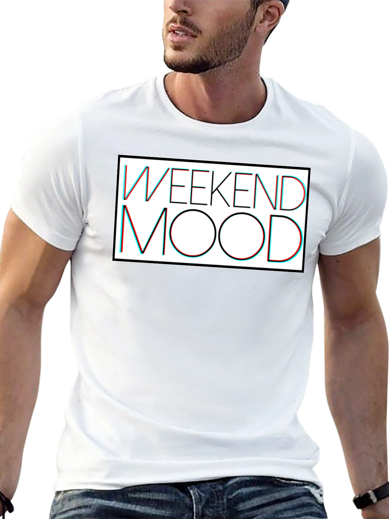 Weekend Mood Graphic Tee - Casual Black T-Shirt