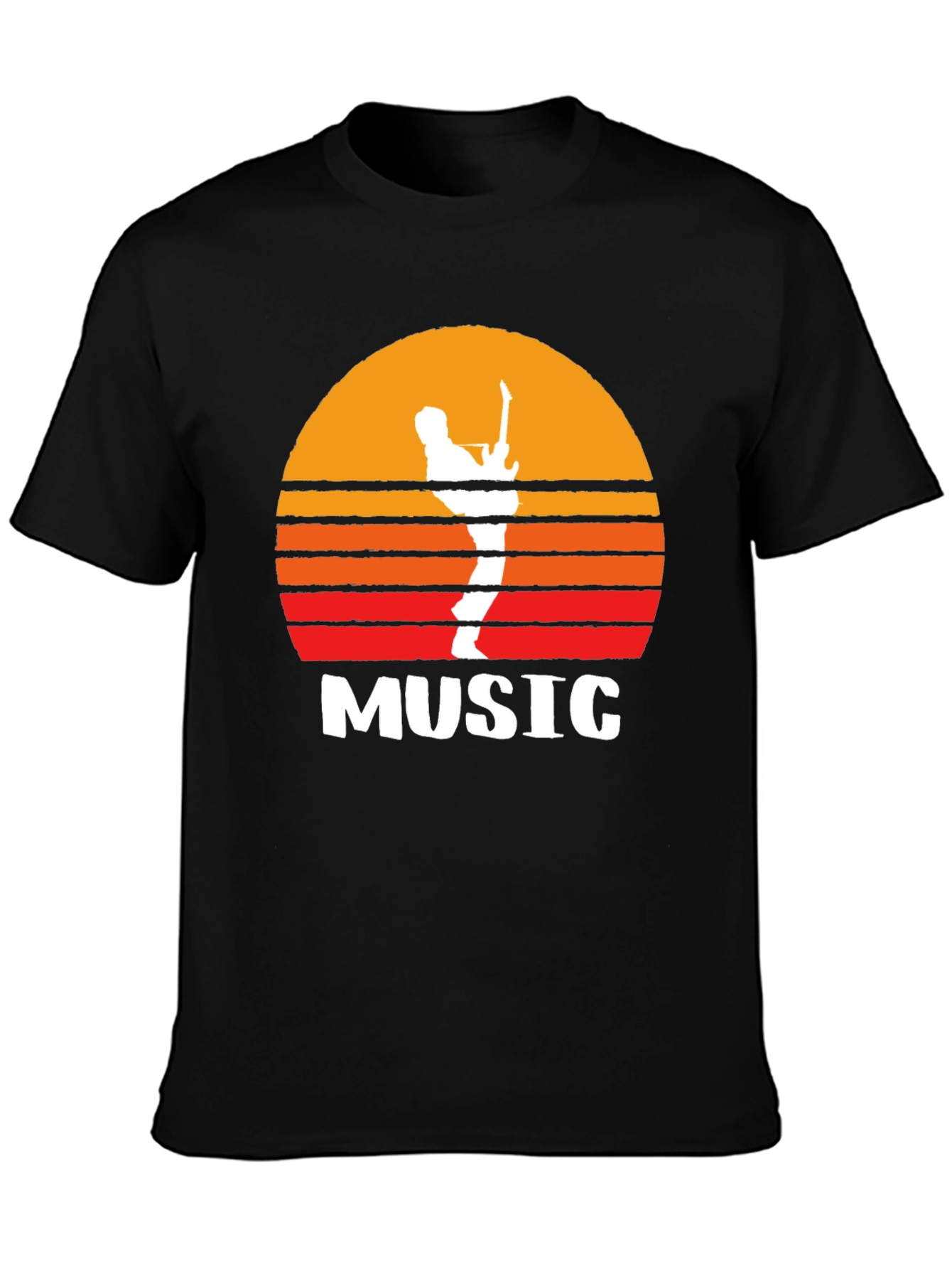 Sunset Guitarist Graphic Tee - Music Lovers T-Shirt