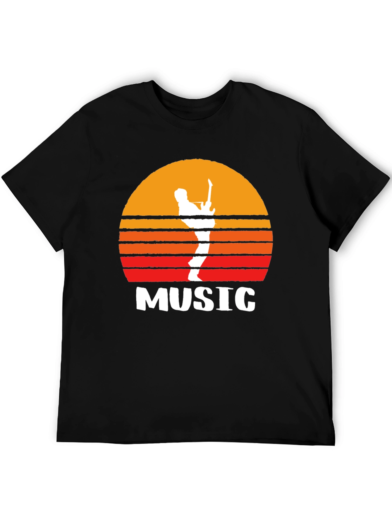 Sunset Guitarist Graphic Tee - Music Lovers T-Shirt