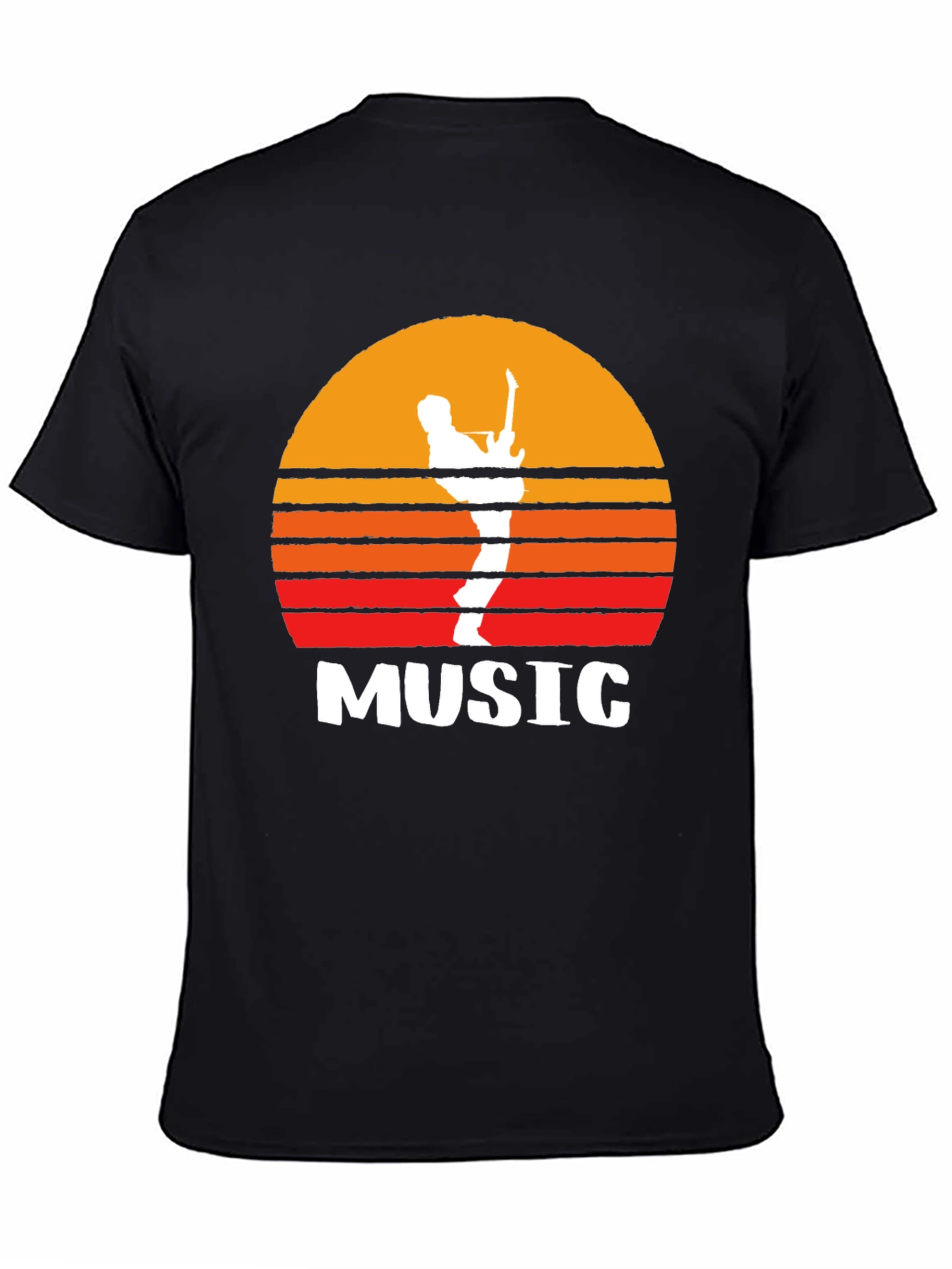 Sunset Guitarist Graphic Tee - Music Lovers T-Shirt