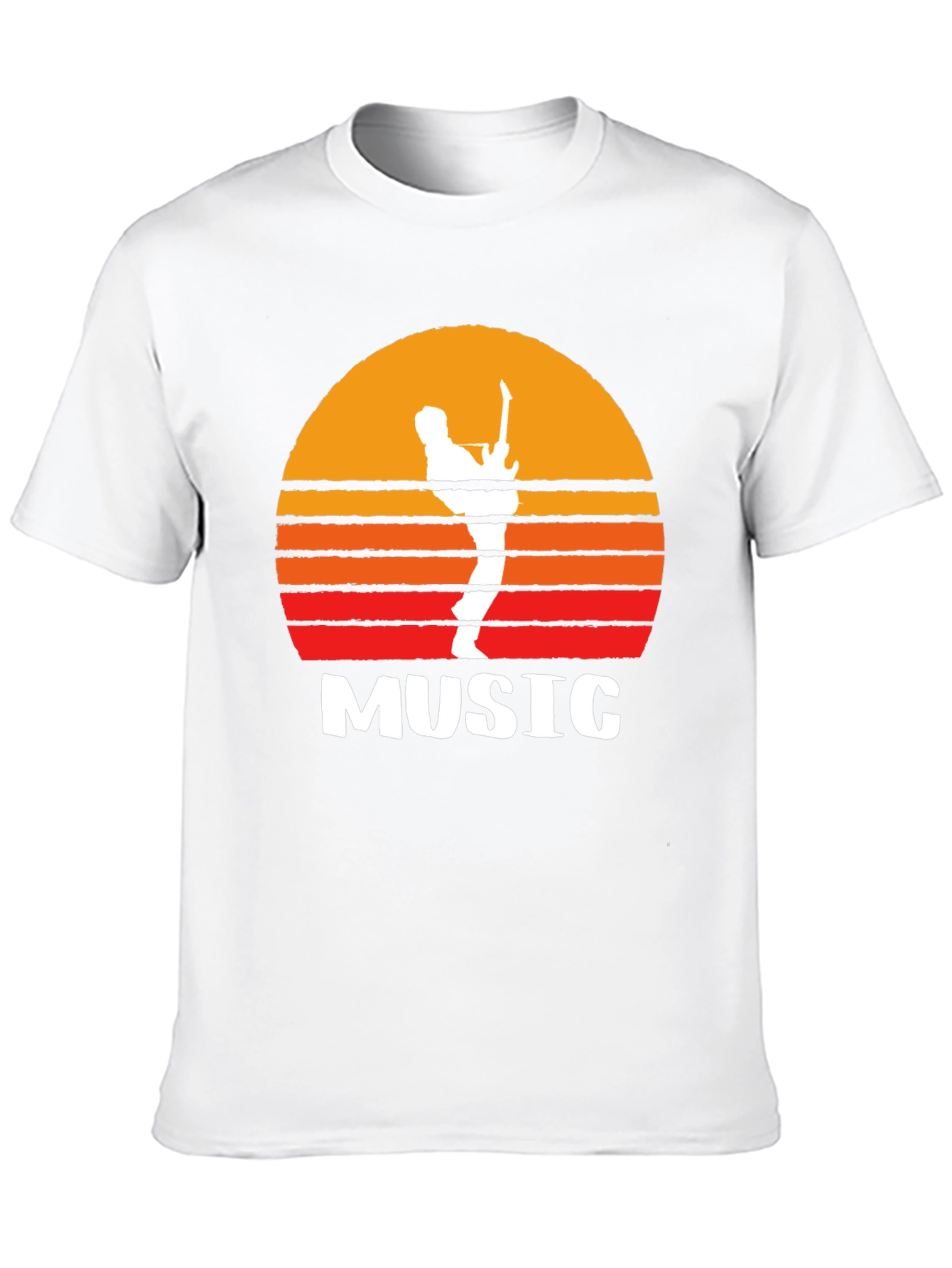 Sunset Guitarist Graphic Tee - Music Lovers T-Shirt