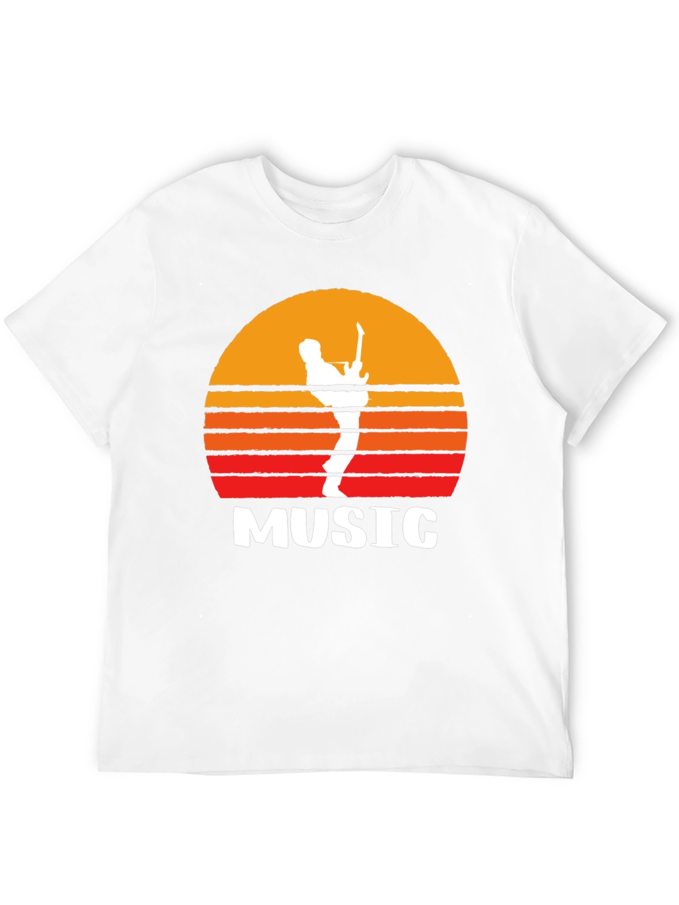 Sunset Guitarist Graphic Tee - Music Lovers T-Shirt