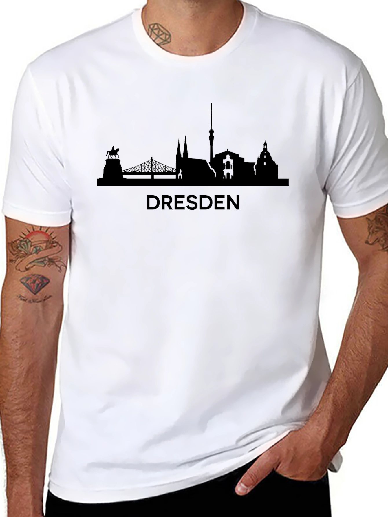 Dresden Skyline Graphic Tee - City Silhouette Shirt