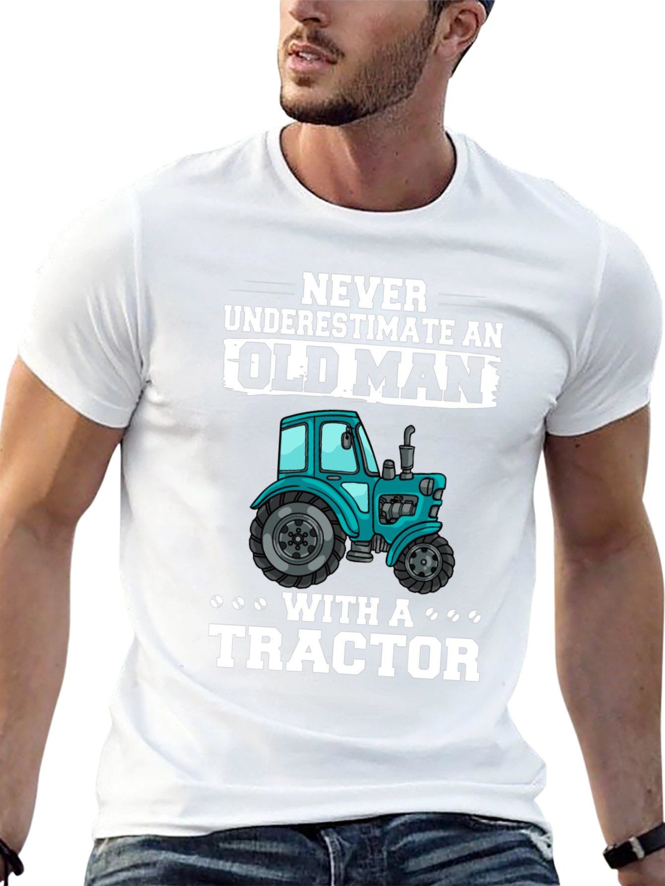 Old Man Tractor T-Shirt - Funny Farmer Gift