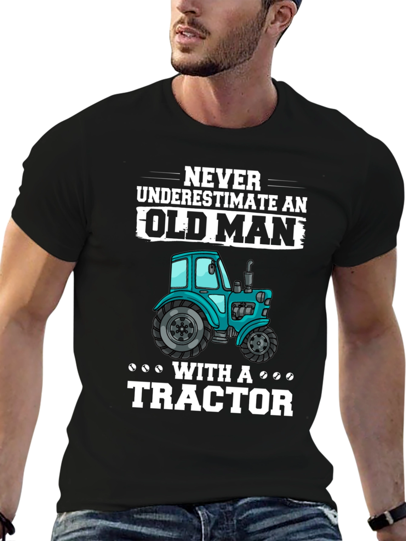 Old Man Tractor T-Shirt - Funny Farmer Gift