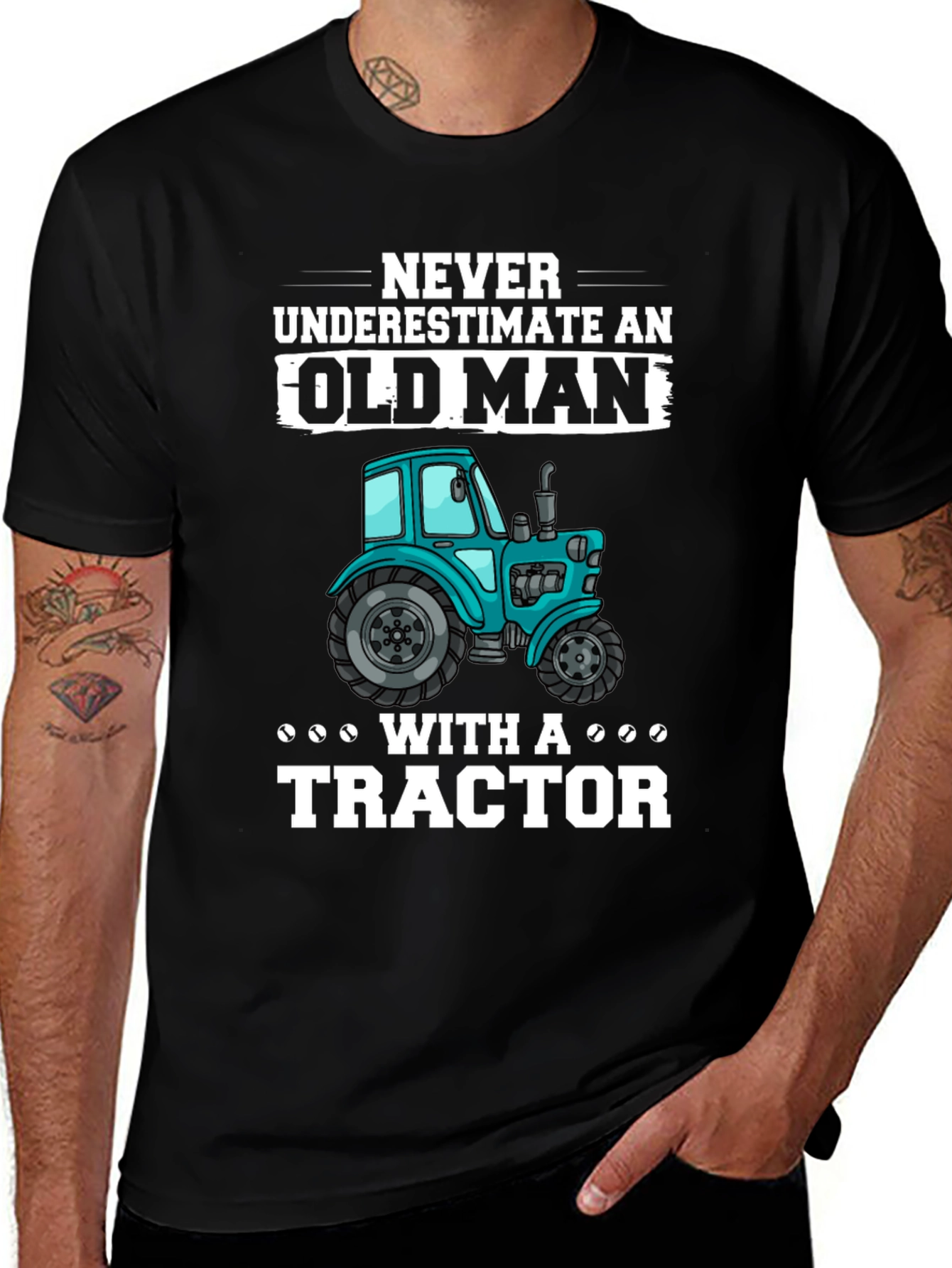 Old Man Tractor T-Shirt - Funny Farmer Gift