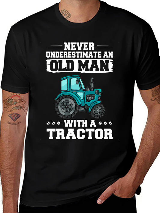 Old Man Tractor T-Shirt - Funny Farmer Gift
