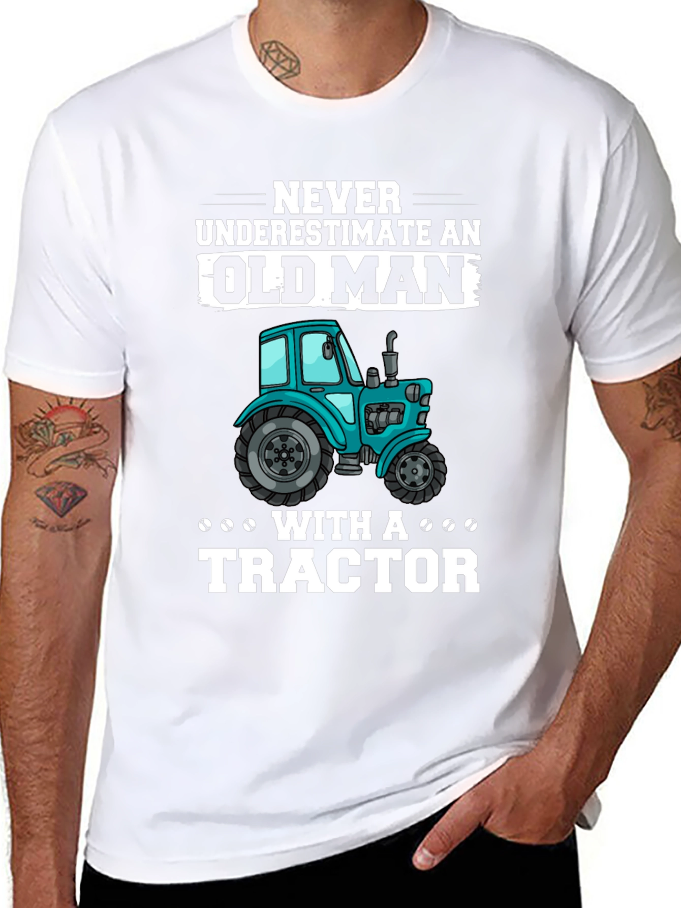 Old Man Tractor T-Shirt - Funny Farmer Gift