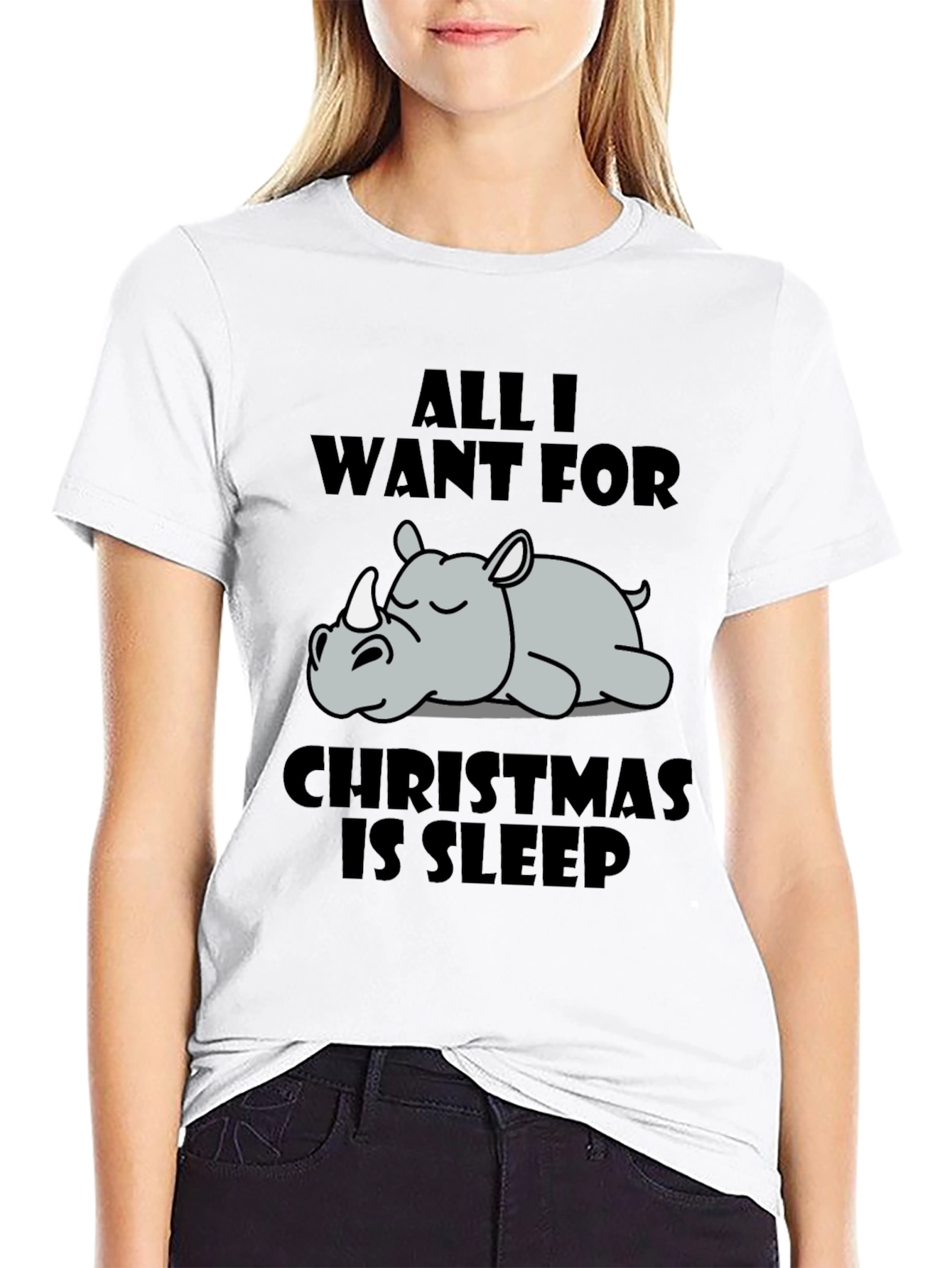 Sleepy Rhino Christmas T-Shirt