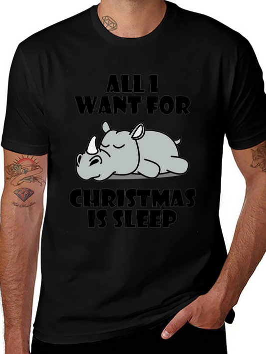 Sleepy Rhino Christmas T-Shirt