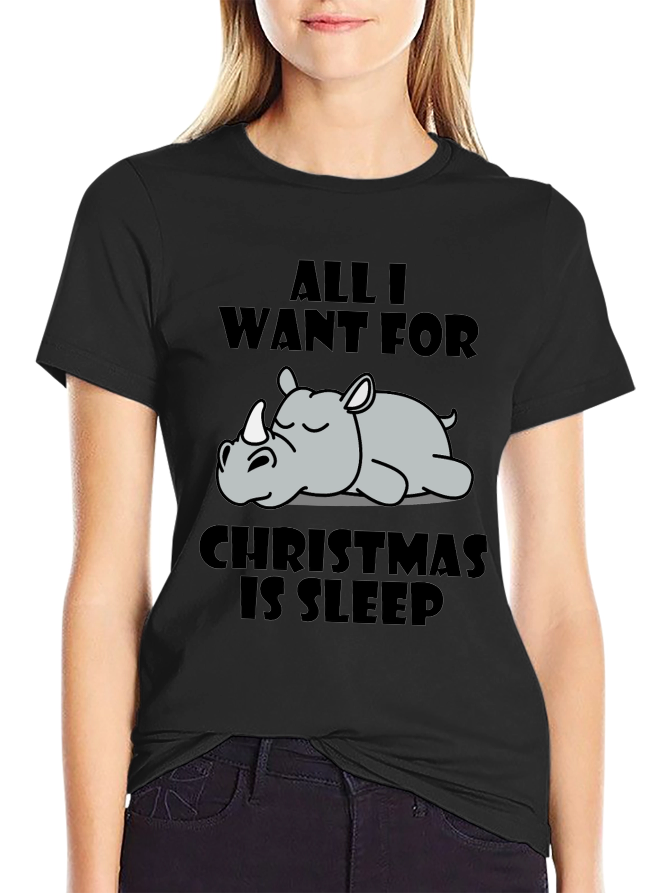 Sleepy Rhino Christmas T-Shirt