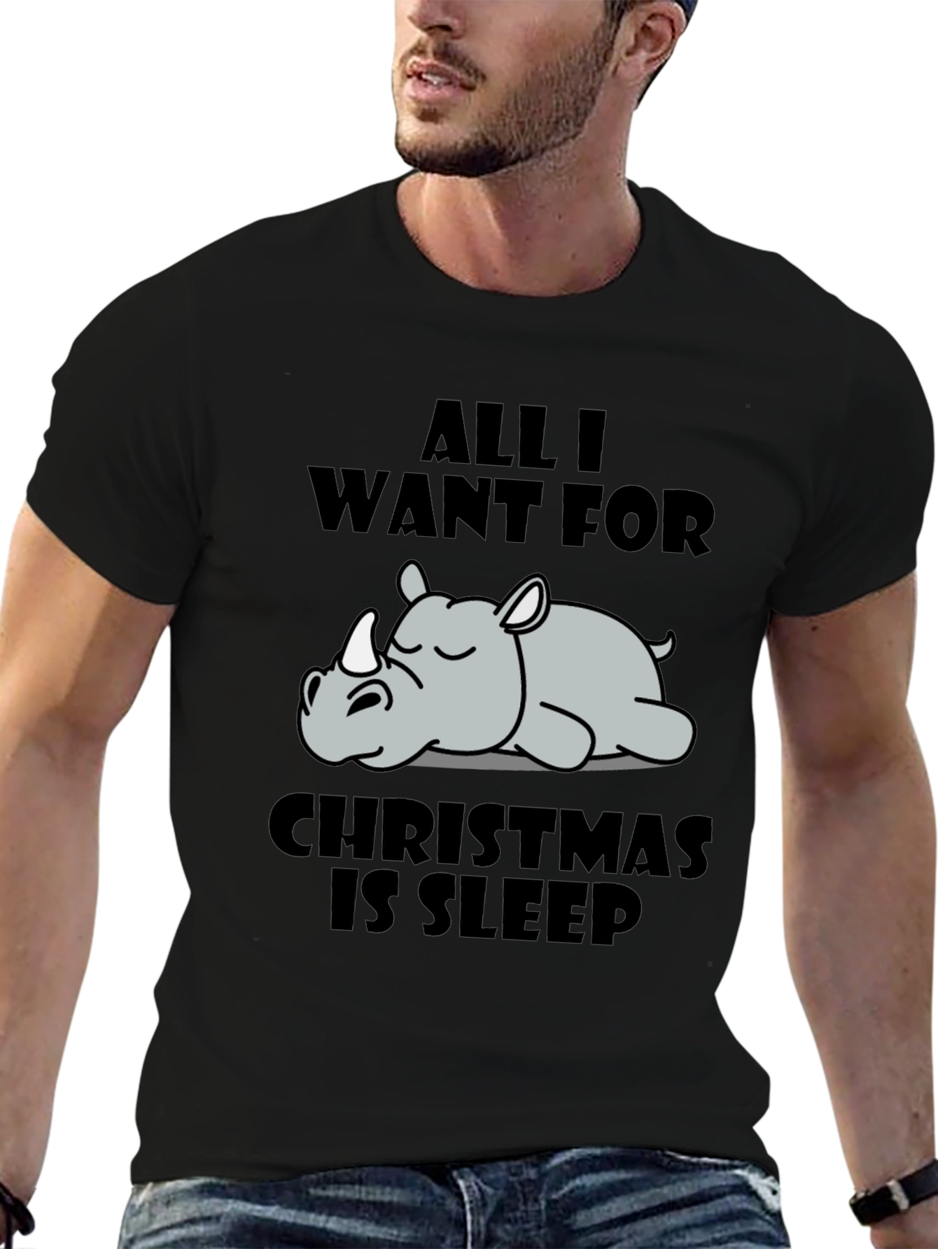 Sleepy Rhino Christmas T-Shirt