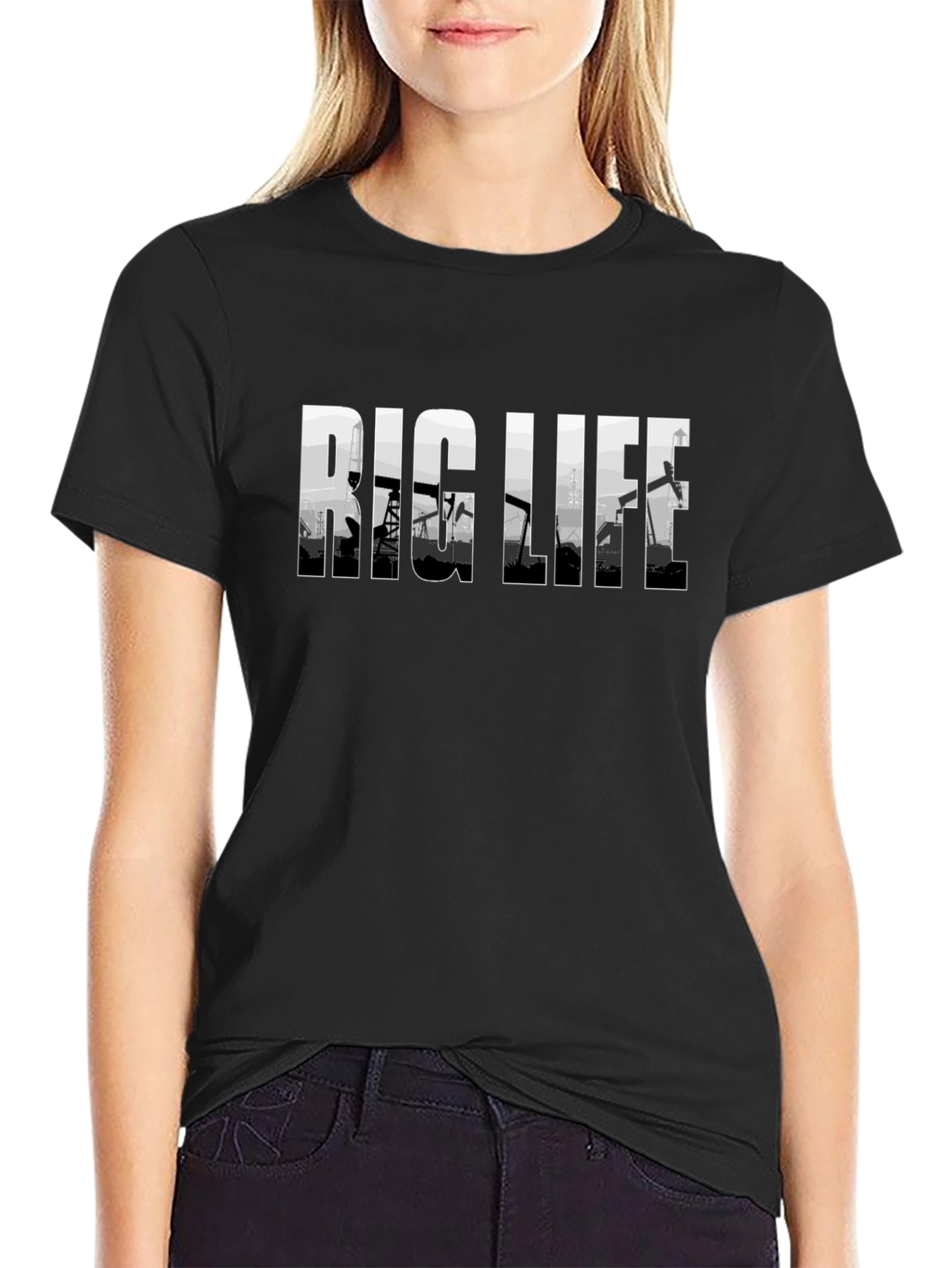Rig Life T-Shirt - Black Oilfield Tee