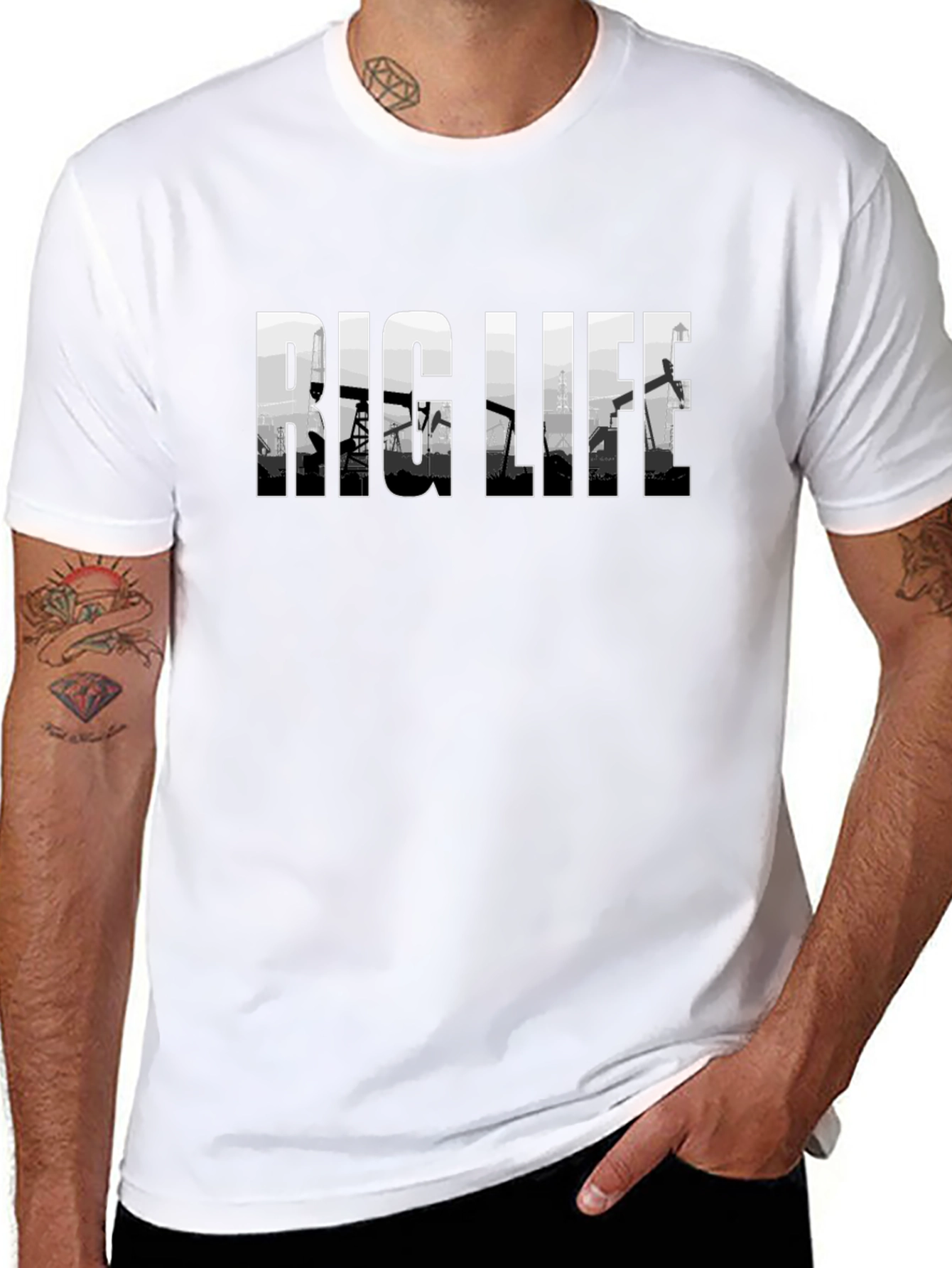 Rig Life T-Shirt - Black Oilfield Tee