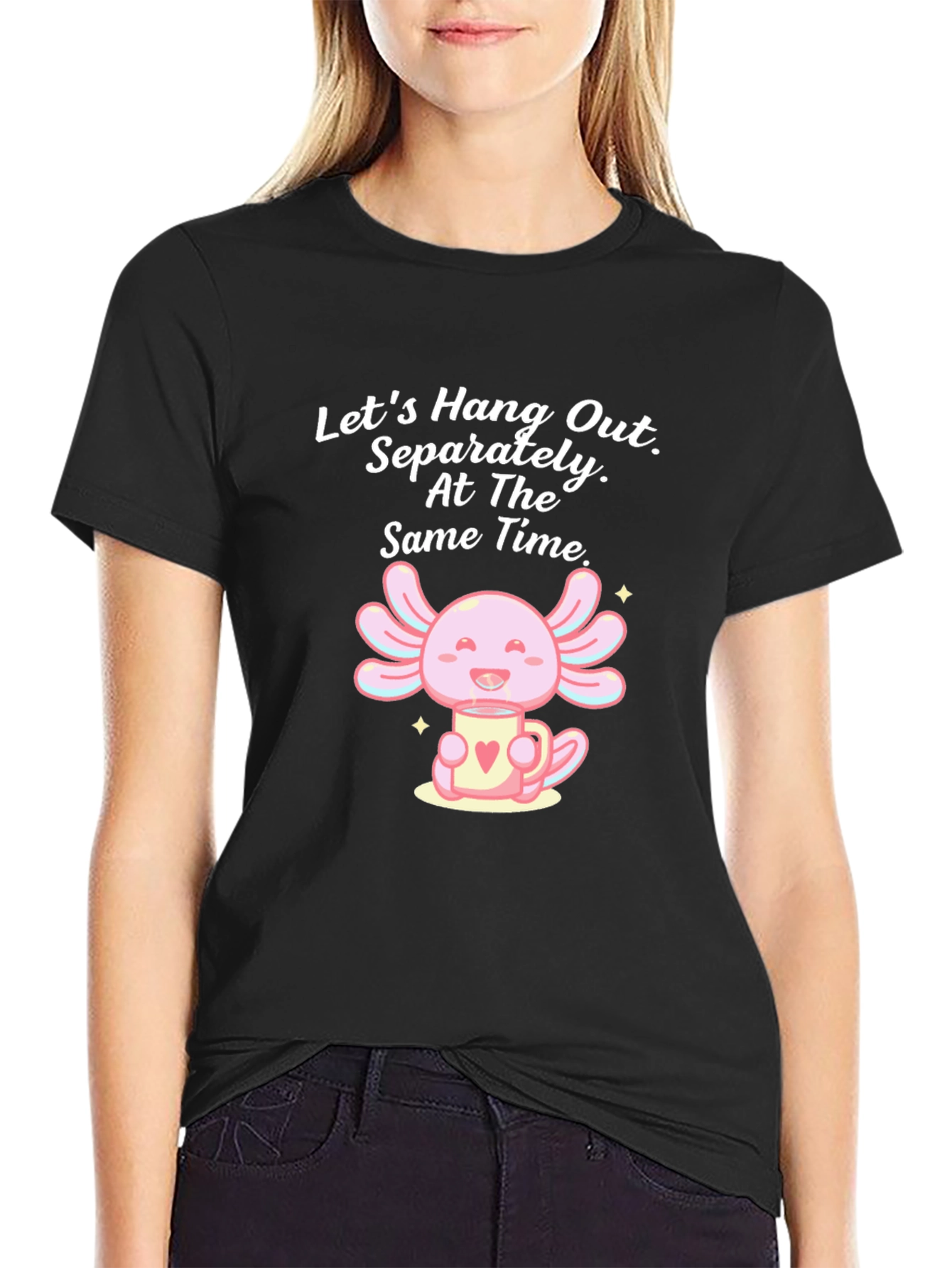 Cute Axolotl in Mug Graphic Tee