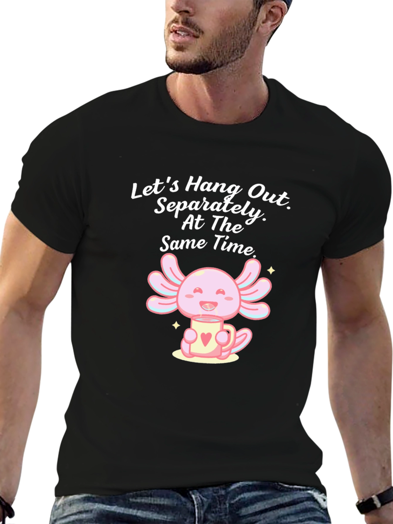 Cute Axolotl in Mug Graphic Tee
