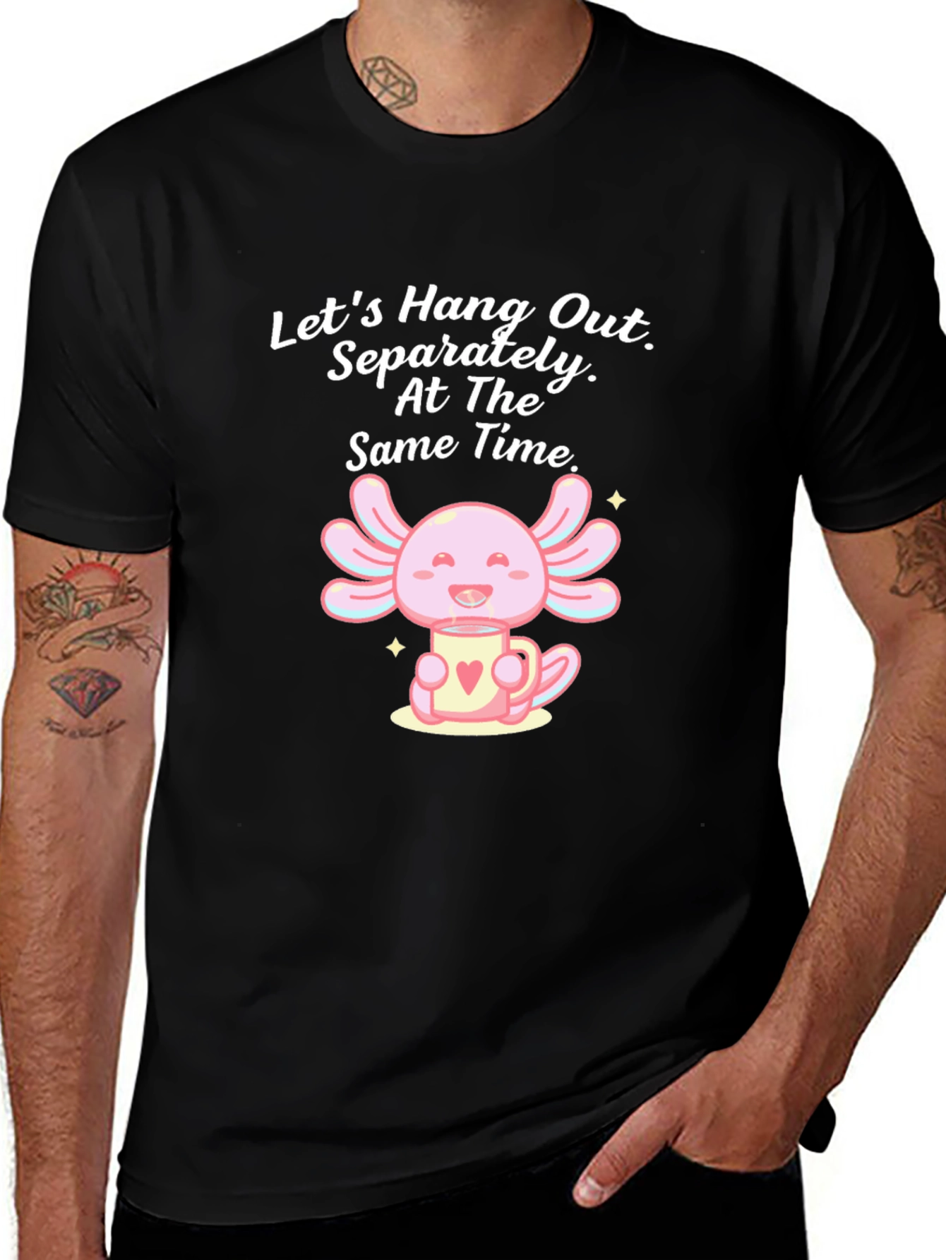 Cute Axolotl in Mug Graphic Tee