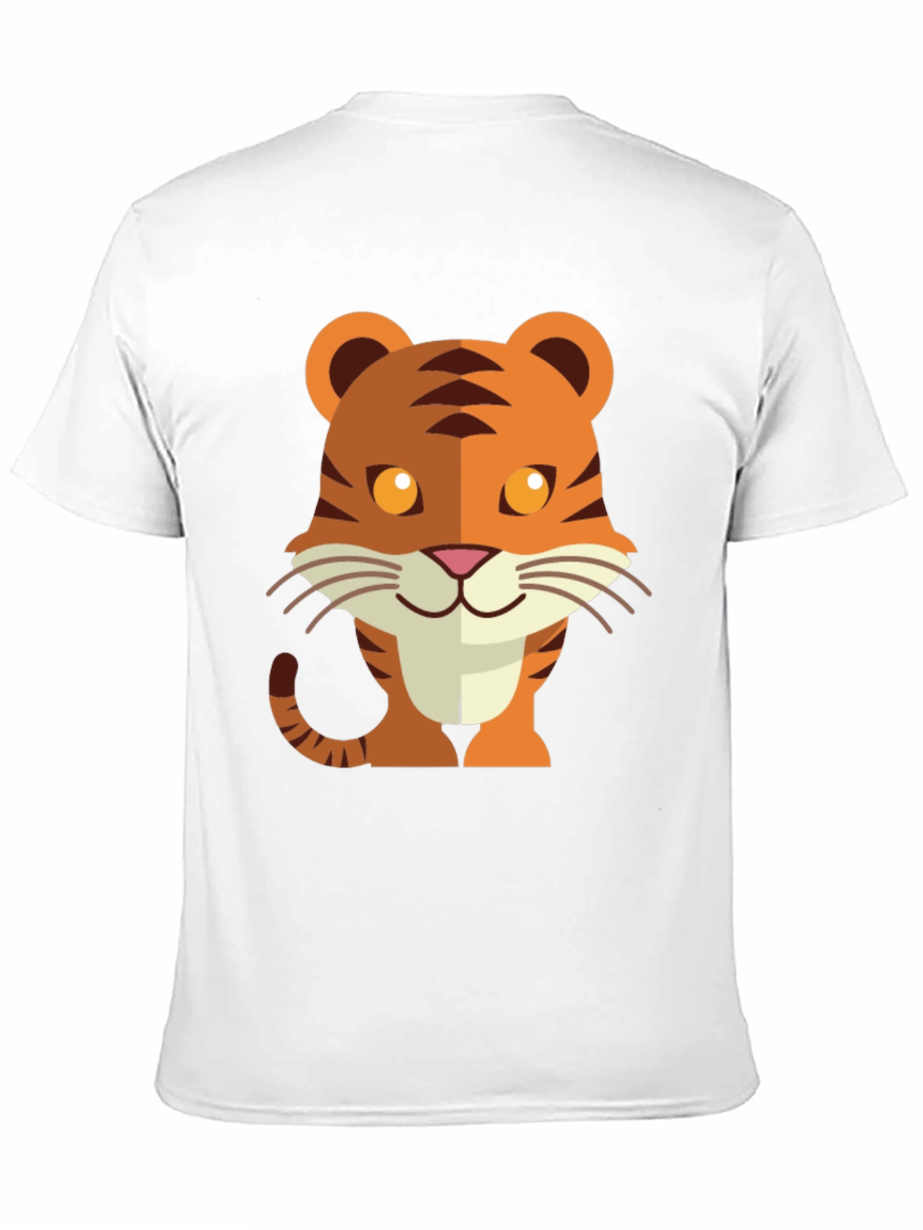 Cute Cartoon Tiger Graphic Tee - Unisex Black T-Shirt