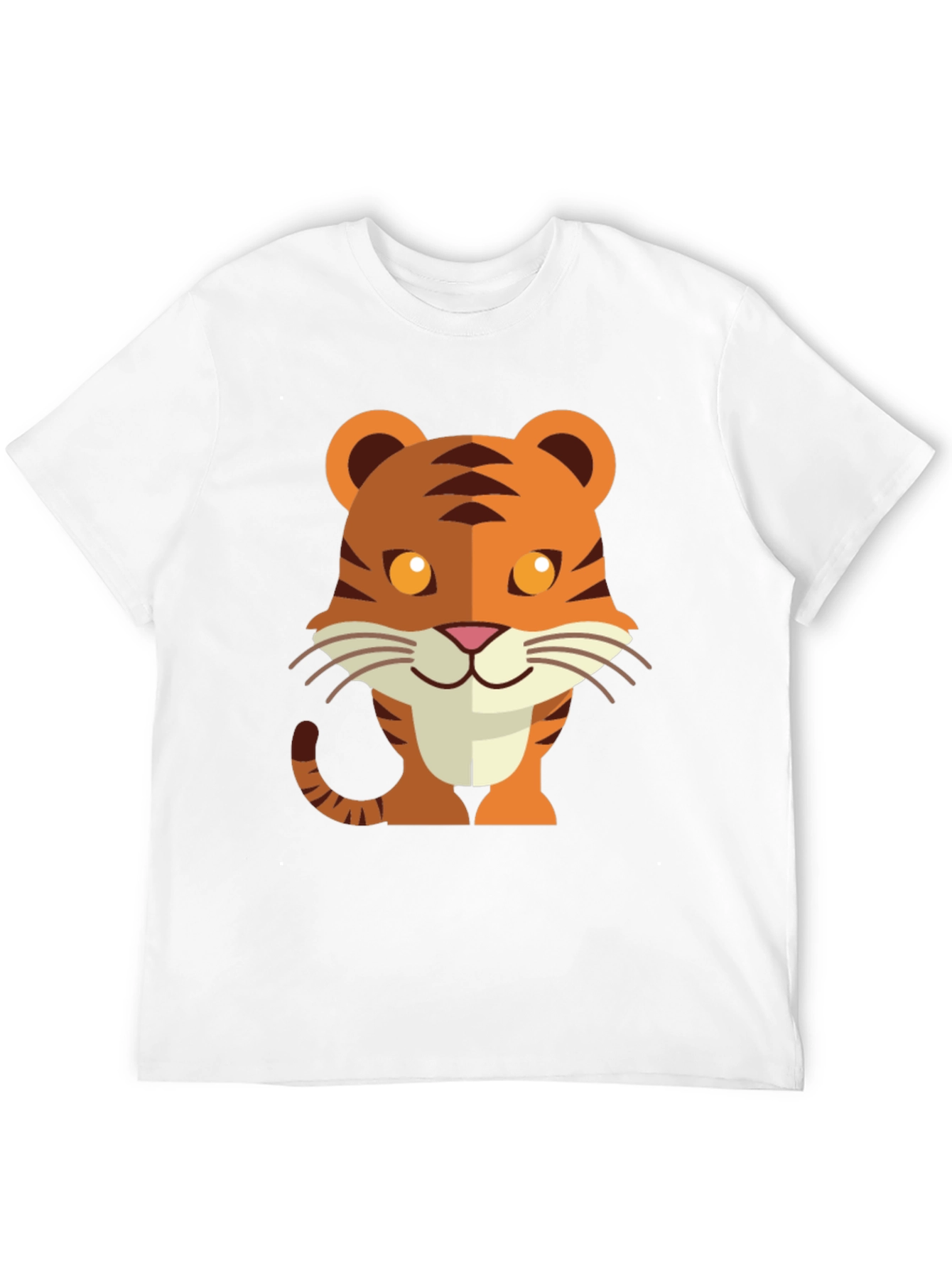 Cute Cartoon Tiger Graphic Tee - Unisex Black T-Shirt