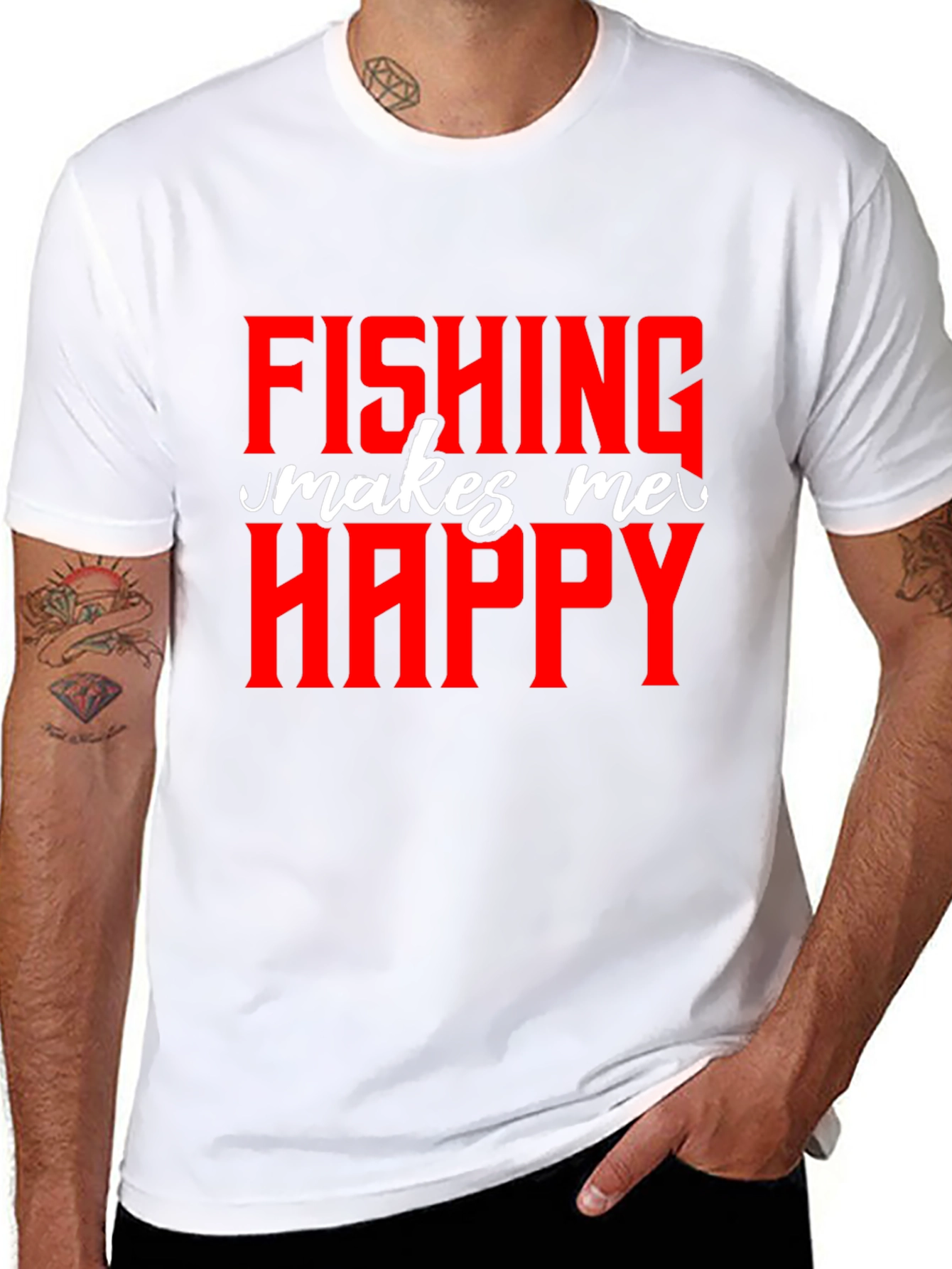 Fishing Makes Me Happy - Graphic T-Shirt