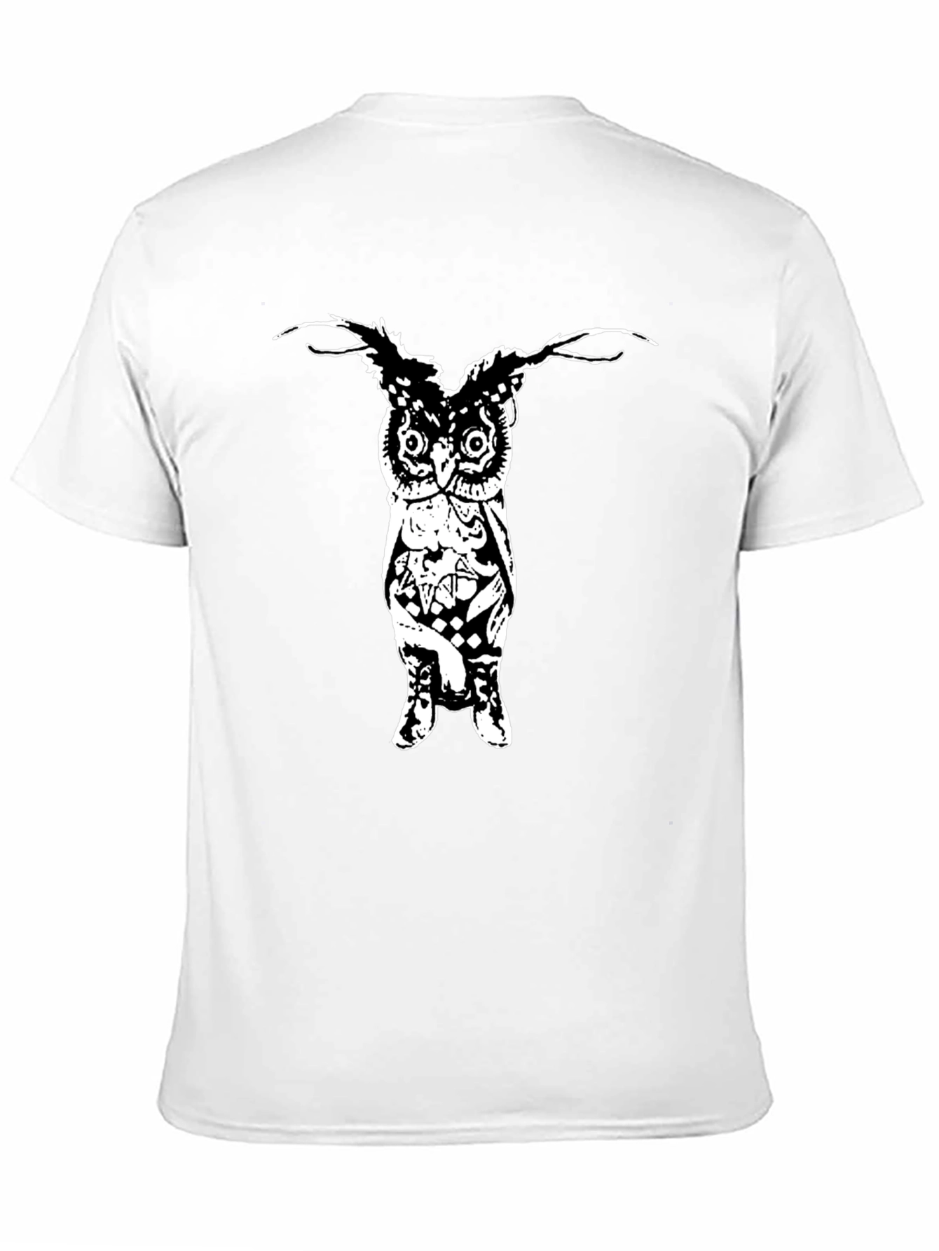 Mens Black Graphic T-Shirt - Owl Design