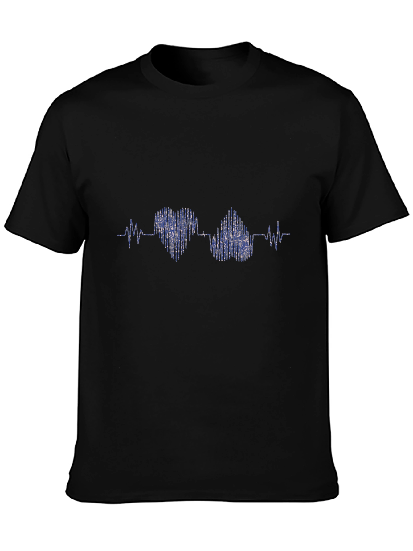 Heartbeat Heart Love T-Shirt - Black
