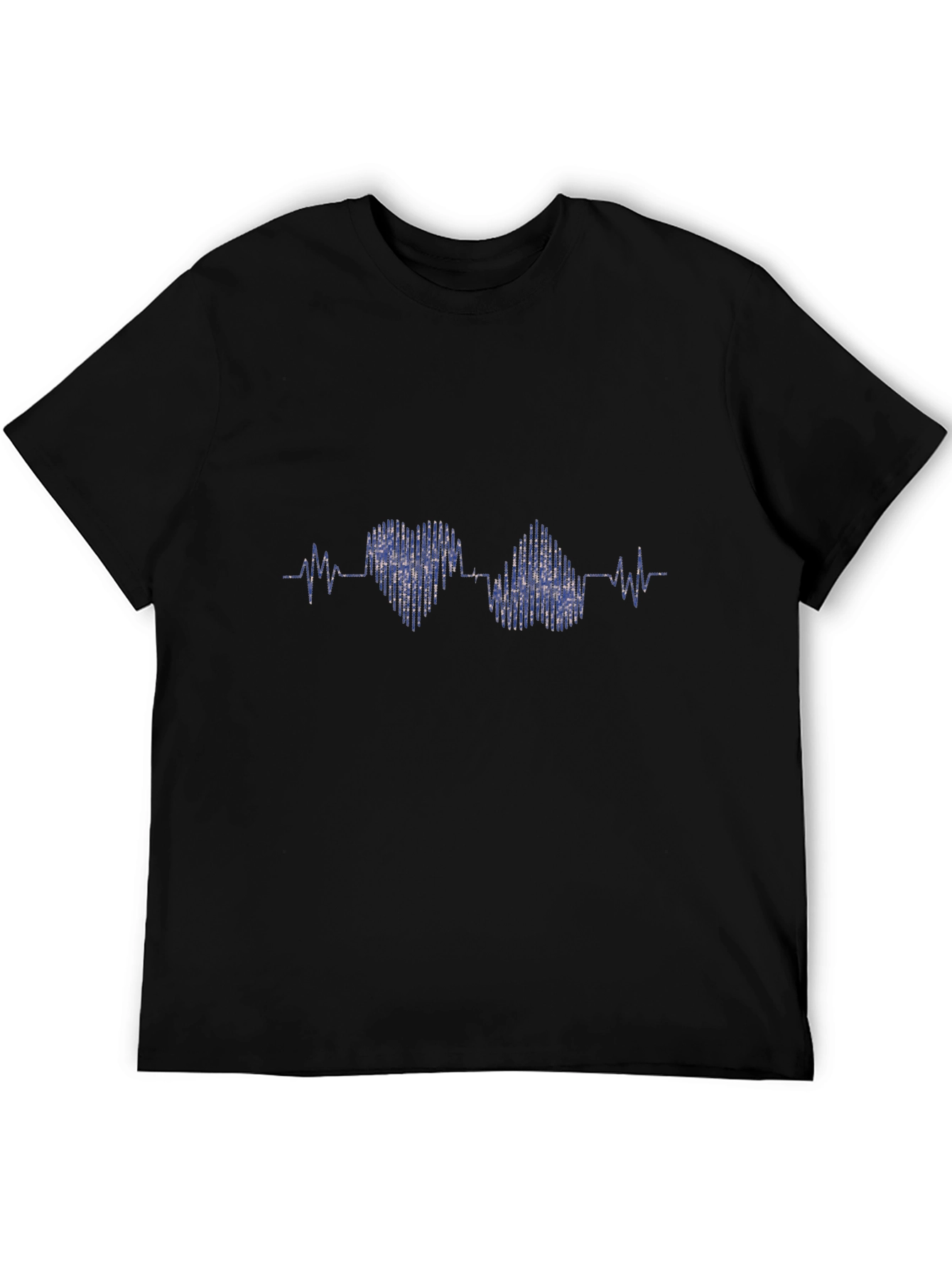 Heartbeat Heart Love T-Shirt - Black