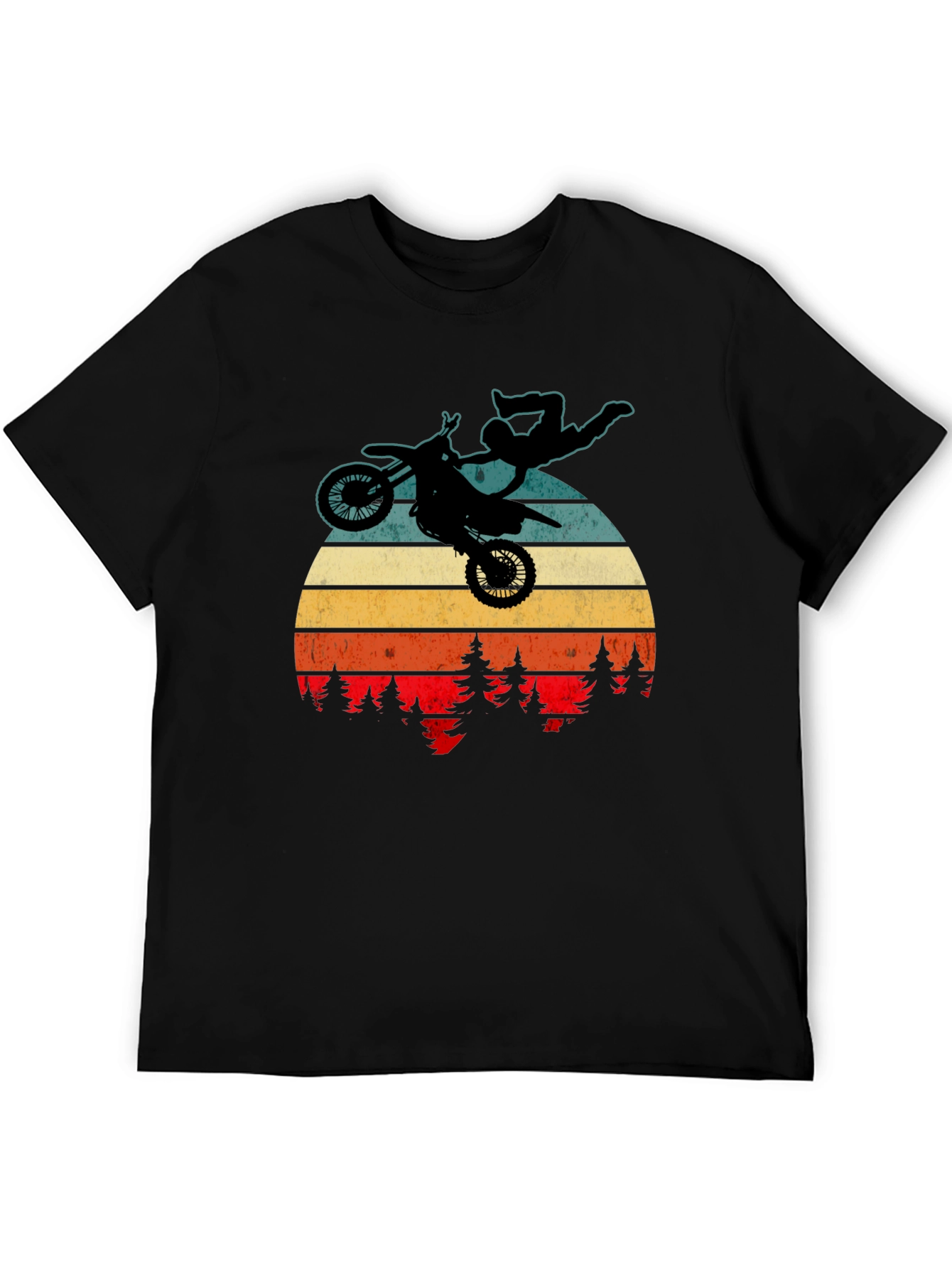 Motocross Retro Sunset Graphic T-Shirt