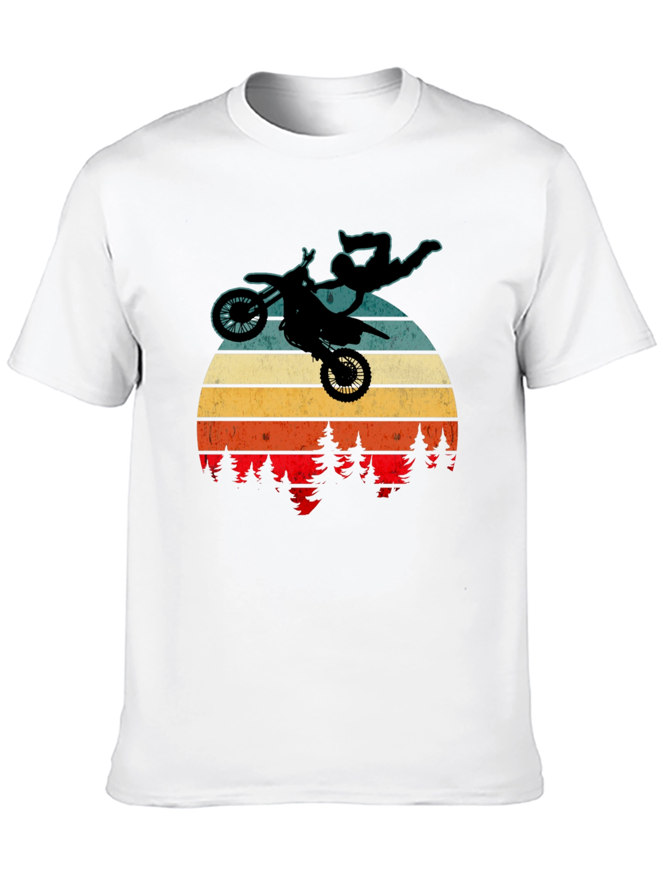 Motocross Retro Sunset Graphic T-Shirt