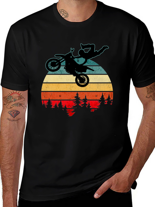 Motocross Retro Sunset Graphic T-Shirt