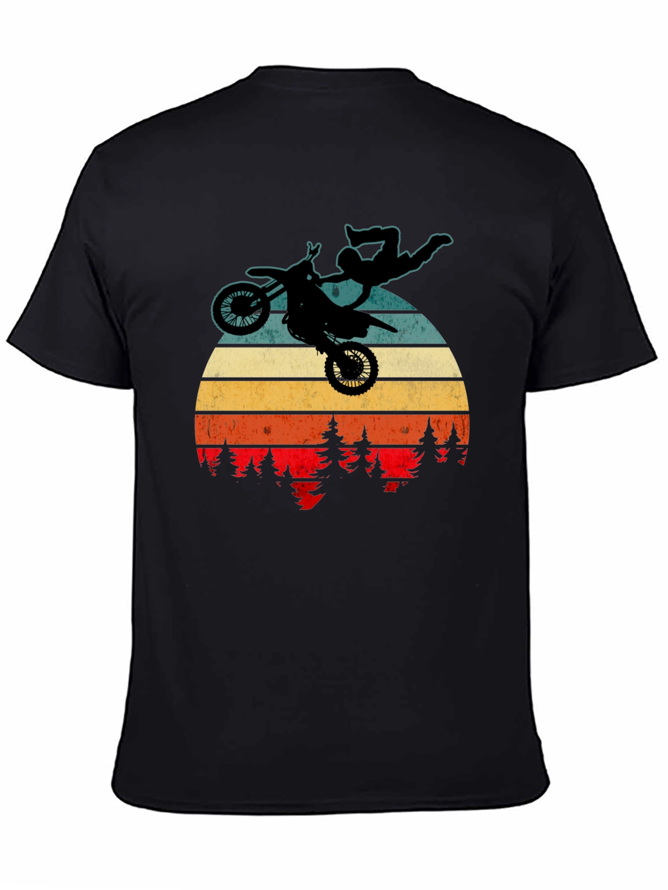 Motocross Retro Sunset Graphic T-Shirt