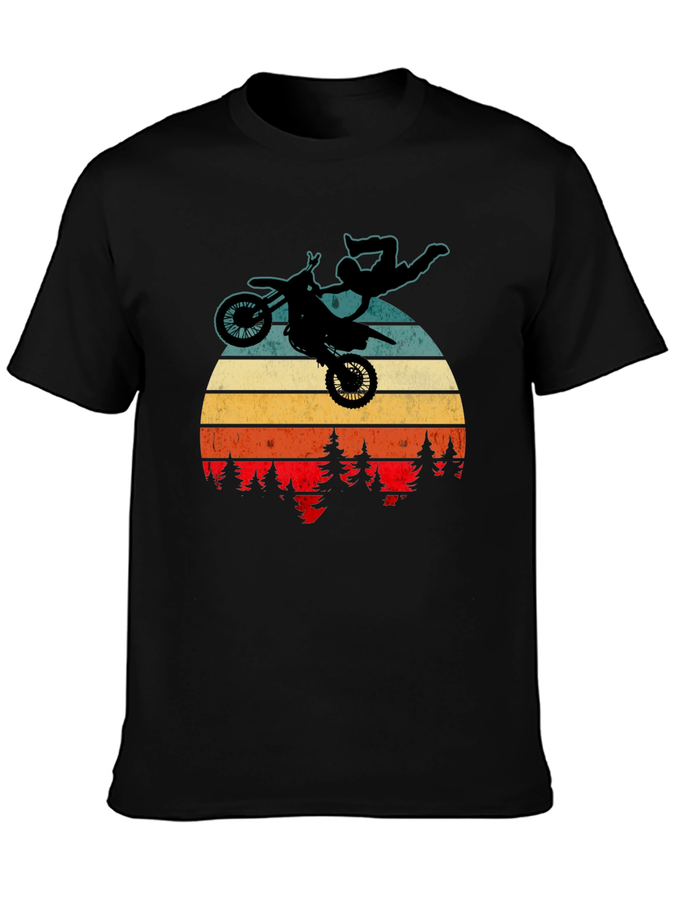 Motocross Retro Sunset Graphic T-Shirt