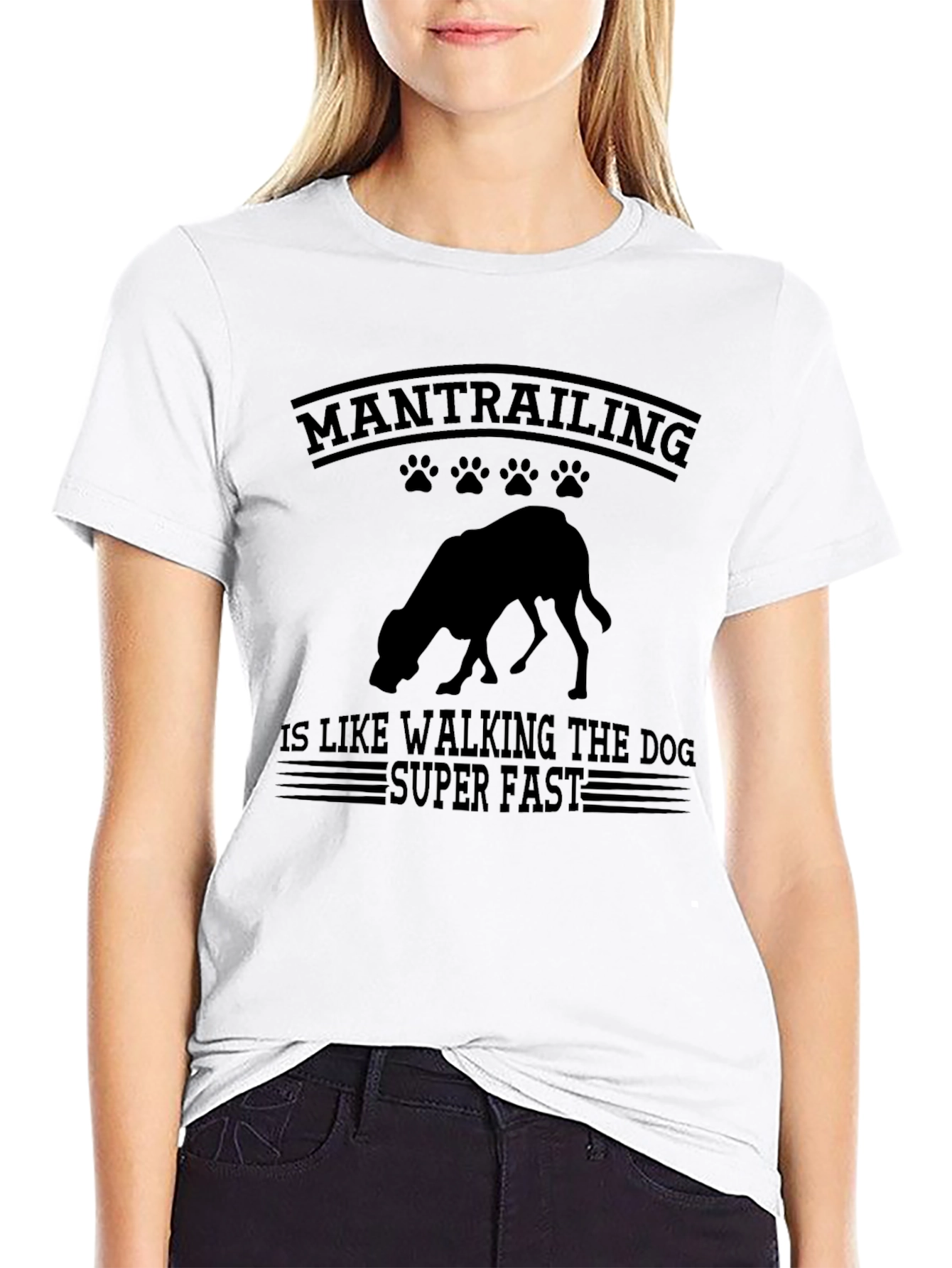 ManTrailing Dog Graphic Tee - Fast Dog Walking