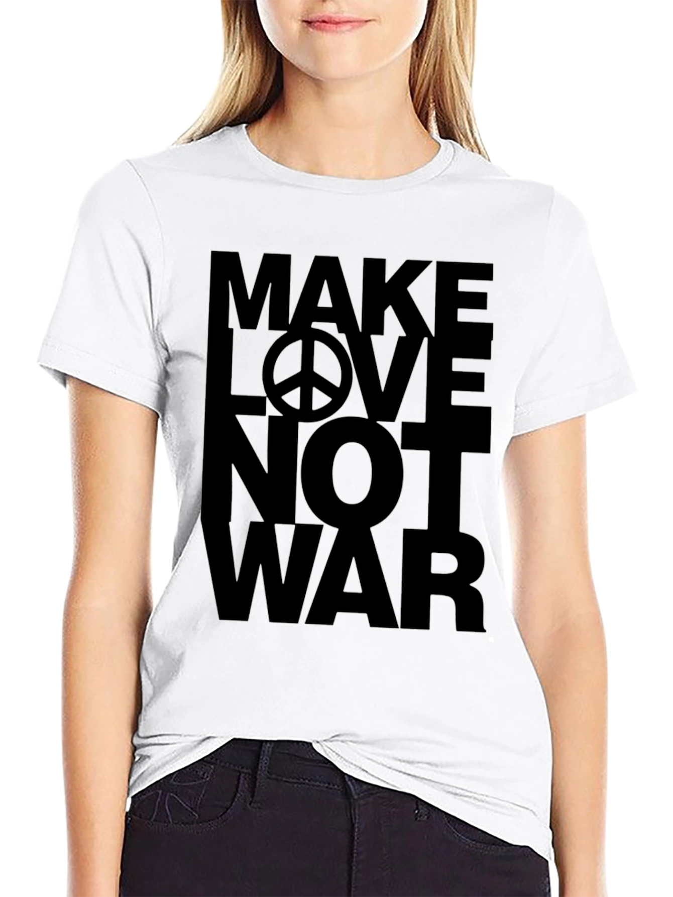 Make Love Not War T-Shirt - Peace Symbol Tee