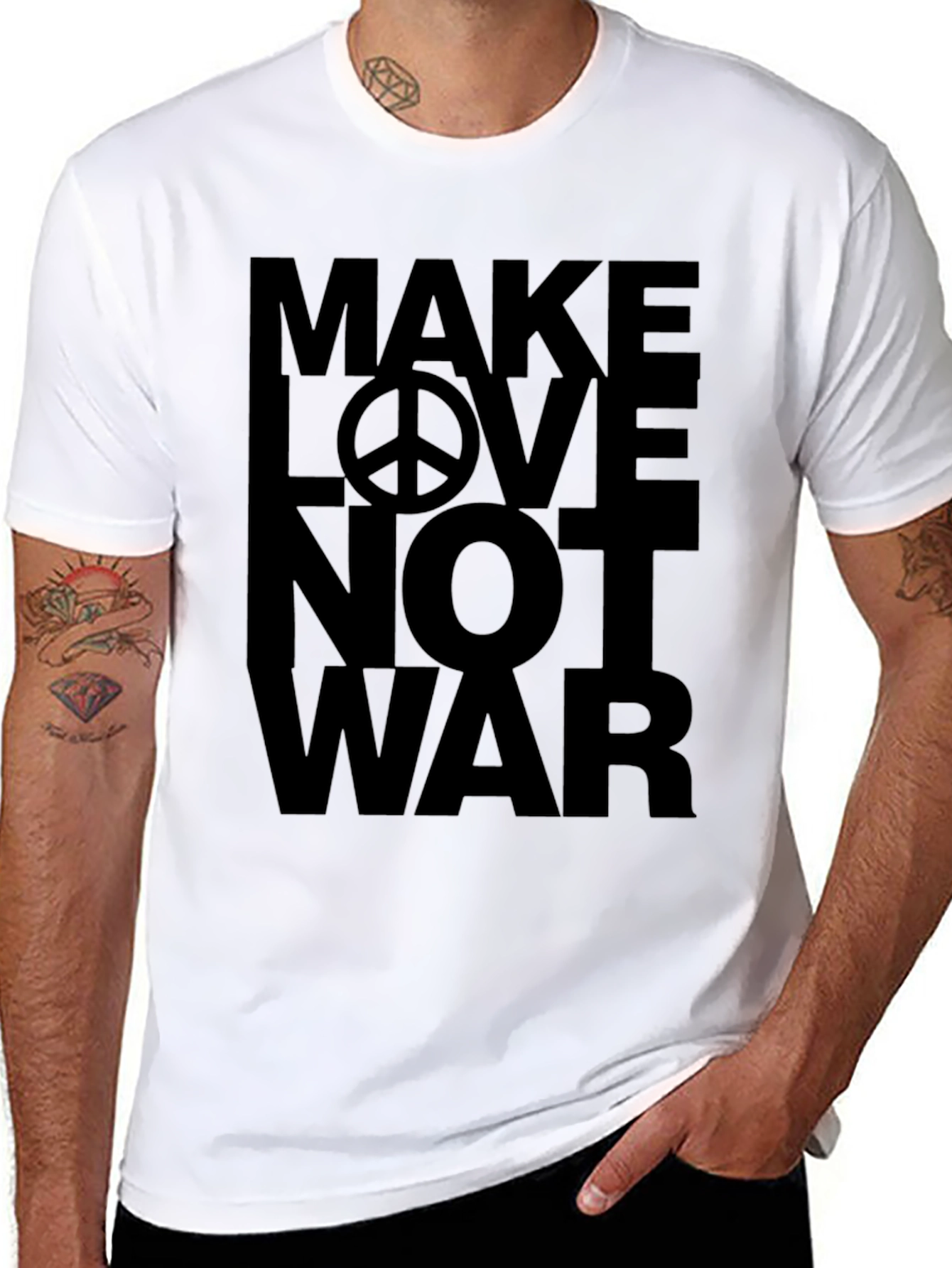 Make Love Not War T-Shirt - Peace Symbol Tee