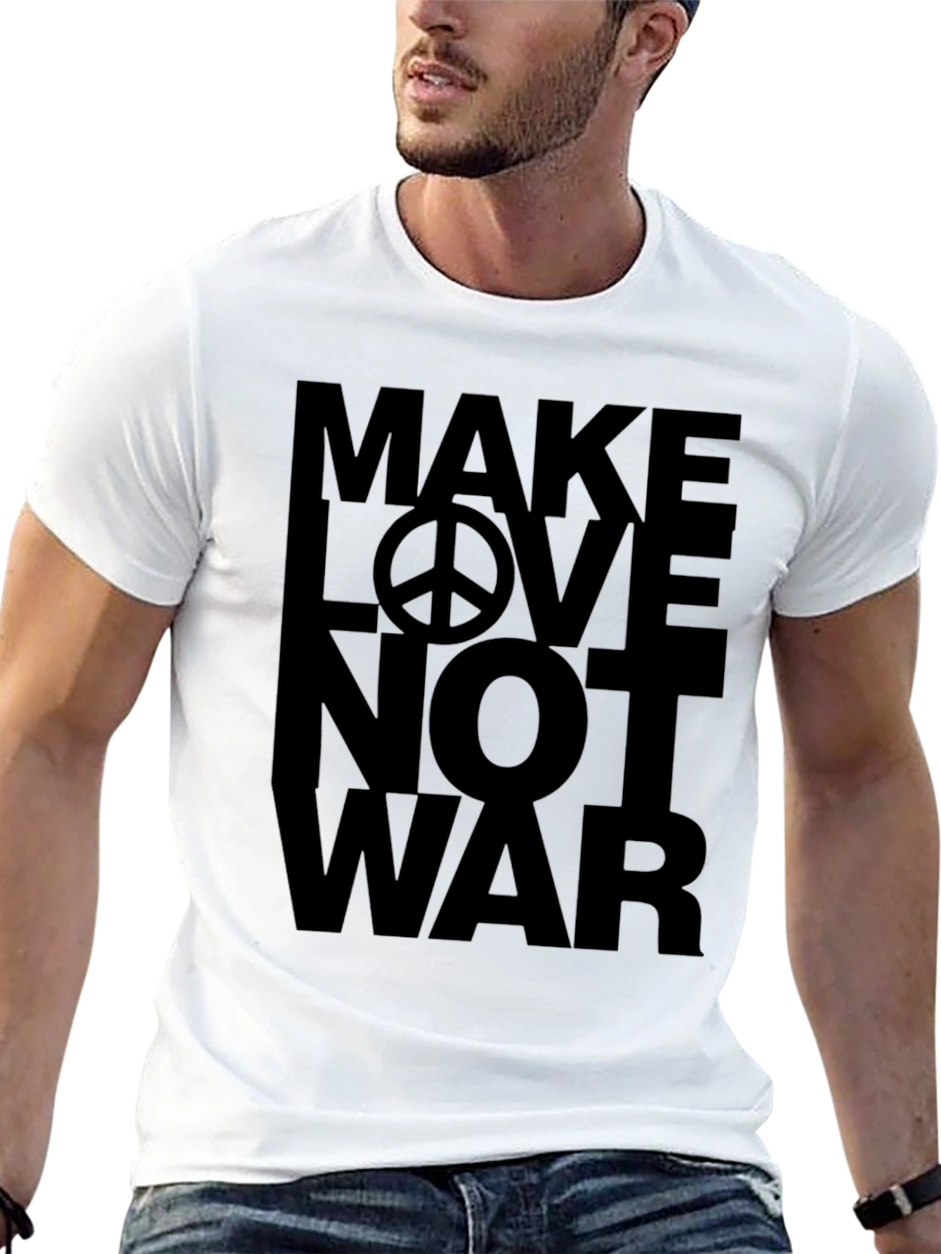 Make Love Not War T-Shirt - Peace Symbol Tee