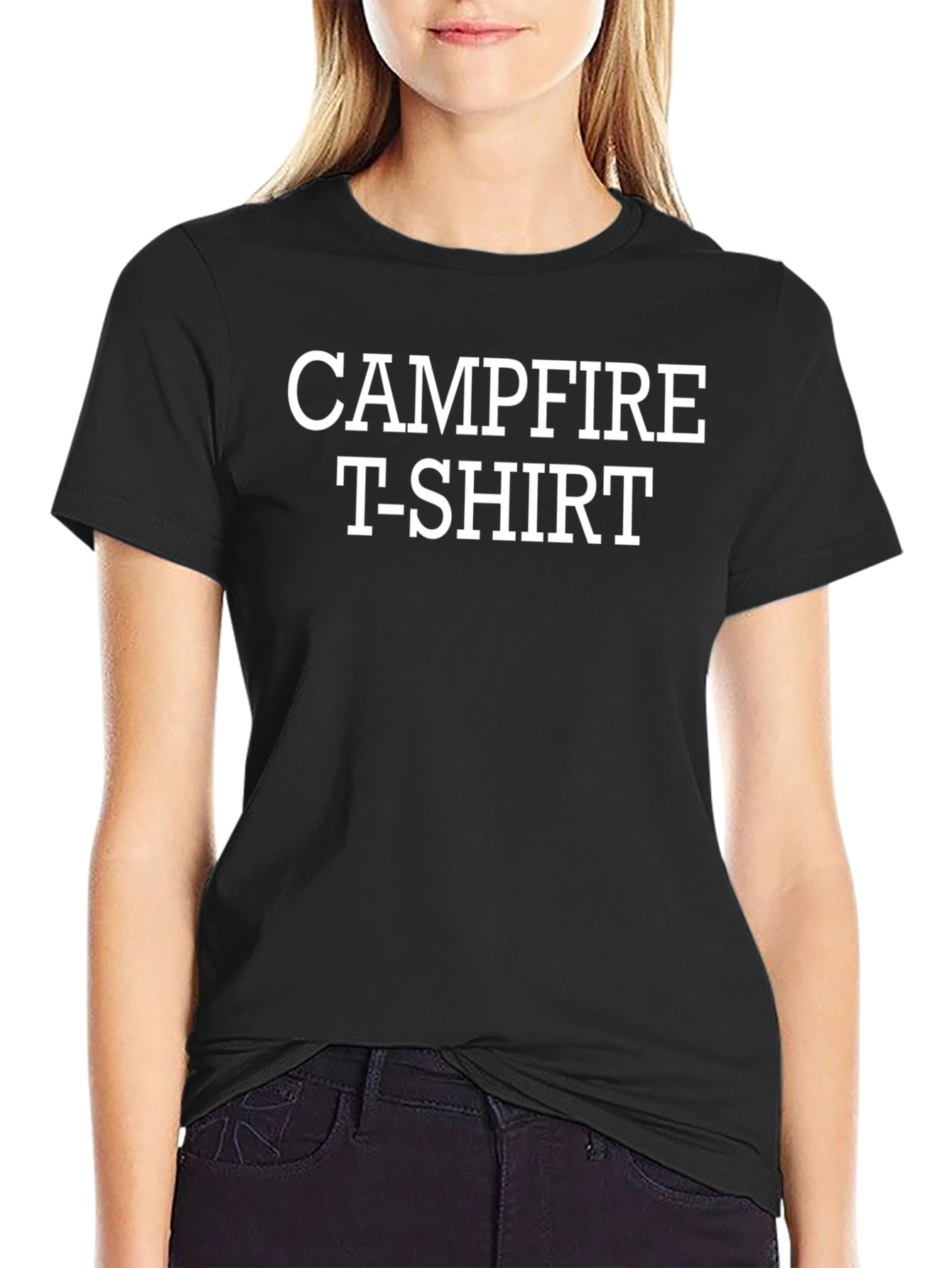 Campfire T-Shirt - Bold White Text on Black Tee