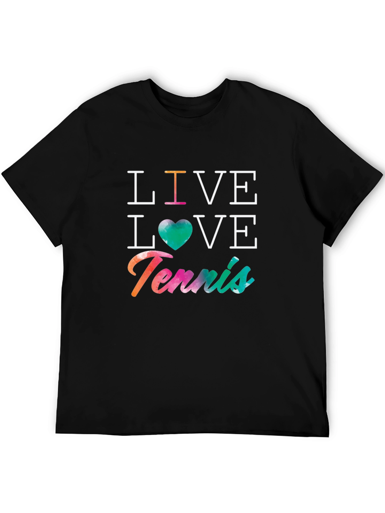 Live Love Tennis Graphic Tee - Mens Black T-Shirt