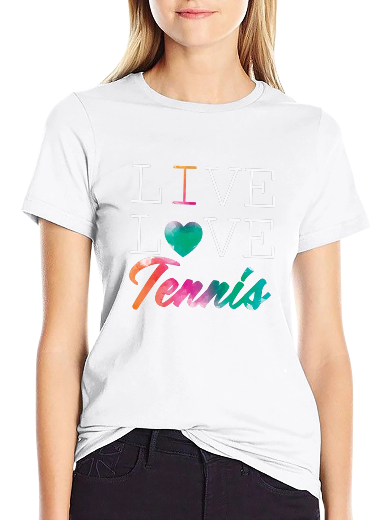 Live Love Tennis Graphic Tee - Mens Black T-Shirt