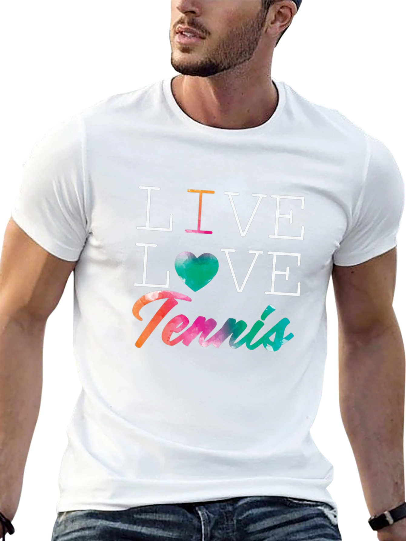 Live Love Tennis Graphic Tee - Mens Black T-Shirt