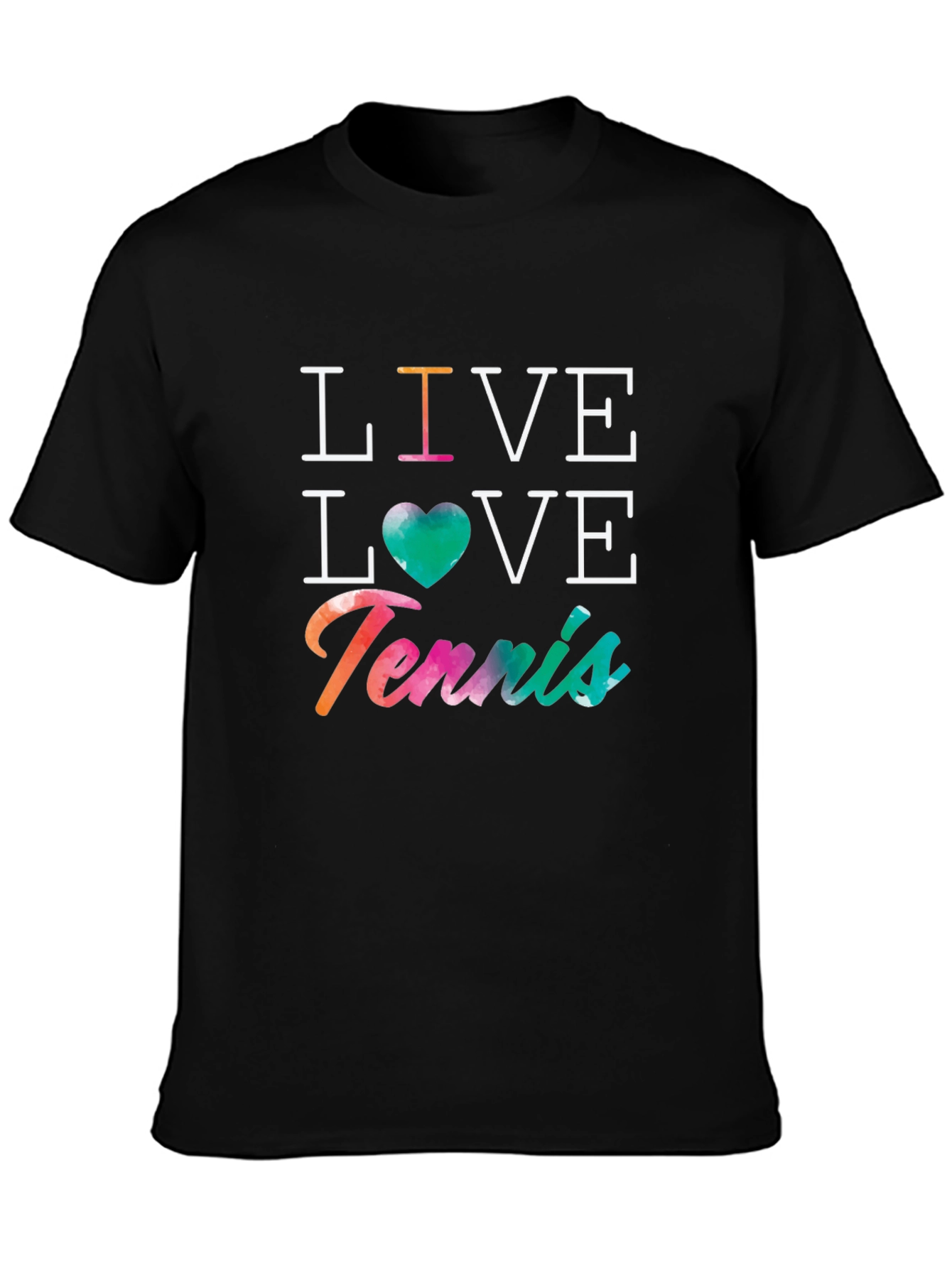 Live Love Tennis Graphic Tee - Mens Black T-Shirt