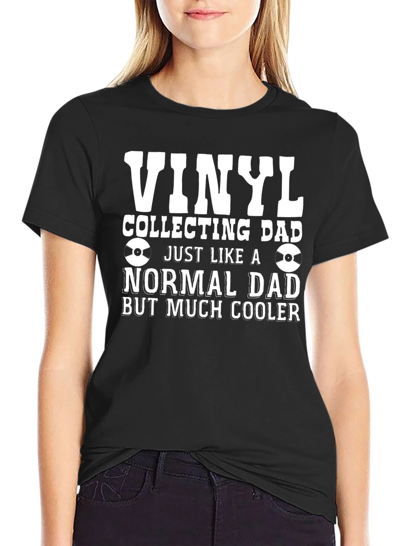 Vinyl Collecting Dad T-Shirt - Much Cooler Dad