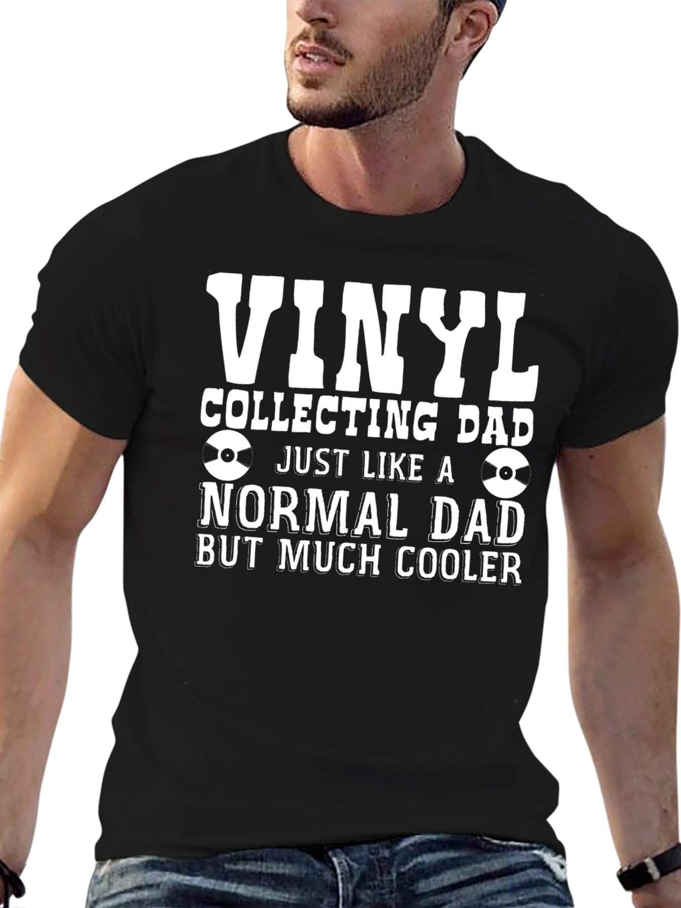 Vinyl Collecting Dad T-Shirt - Much Cooler Dad