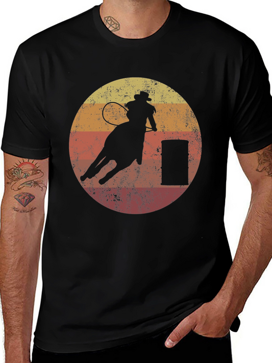 Retro Rodeo Rider T-Shirt - Black
