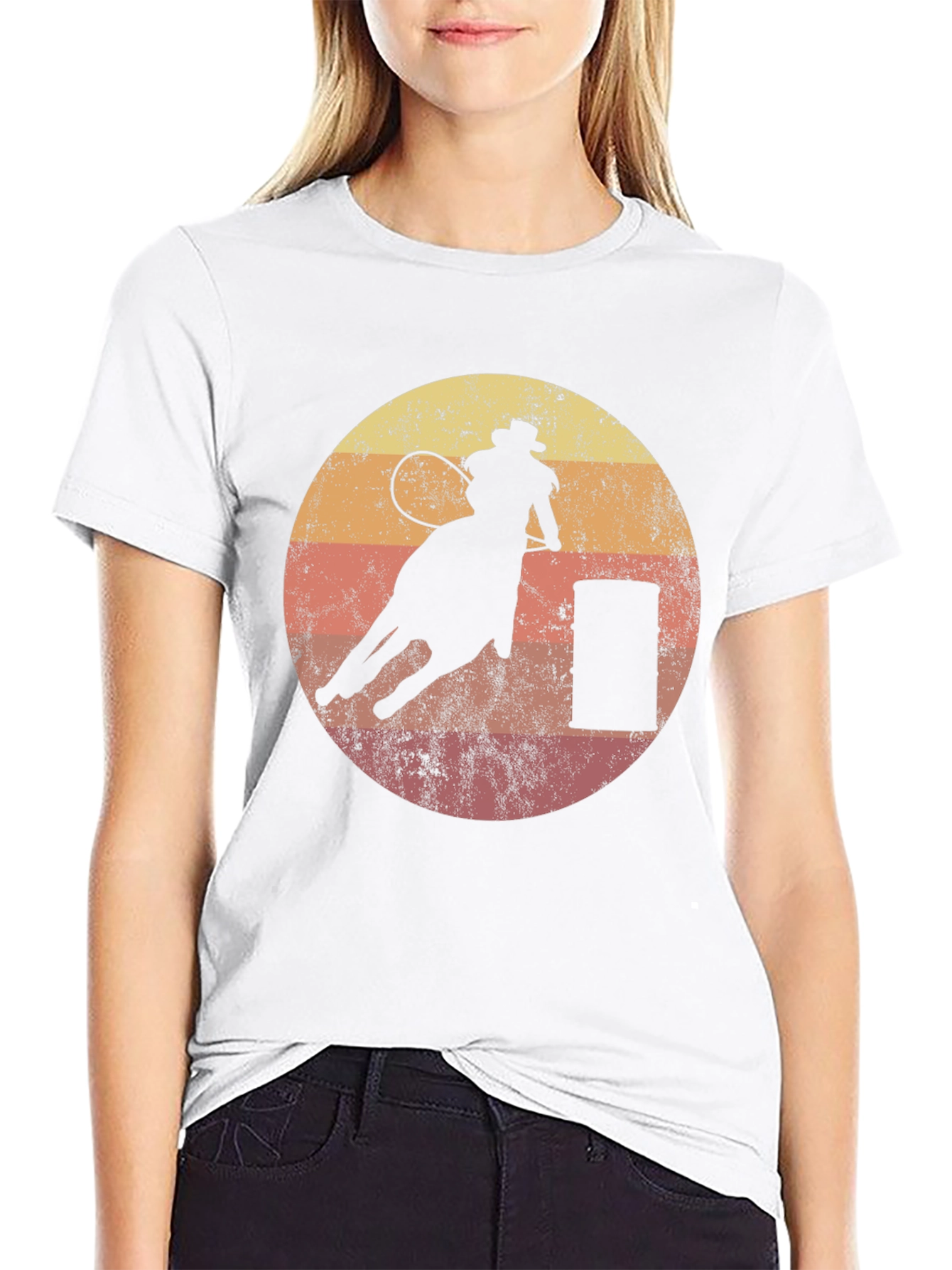 Retro Rodeo Rider T-Shirt - Black