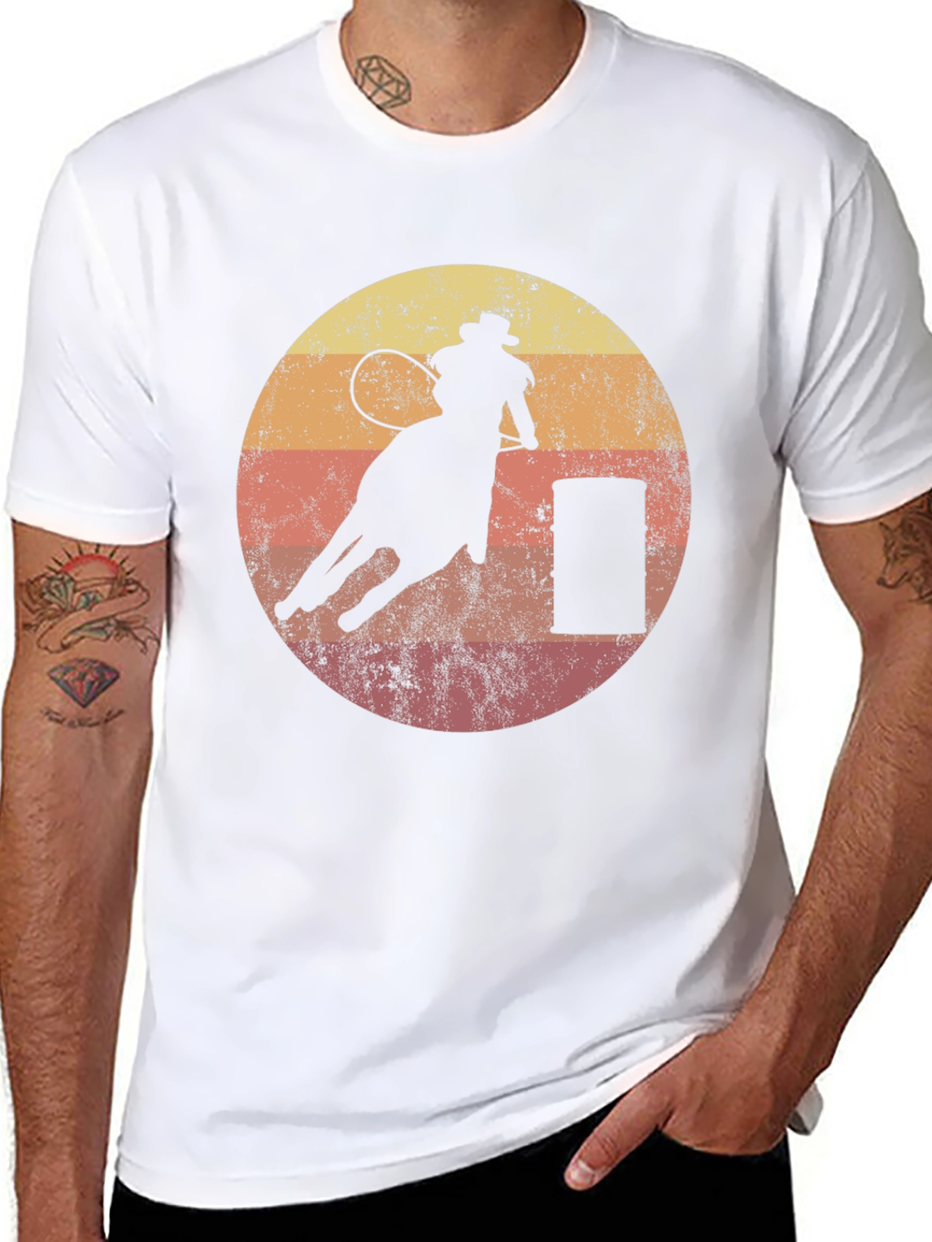 Retro Rodeo Rider T-Shirt - Black