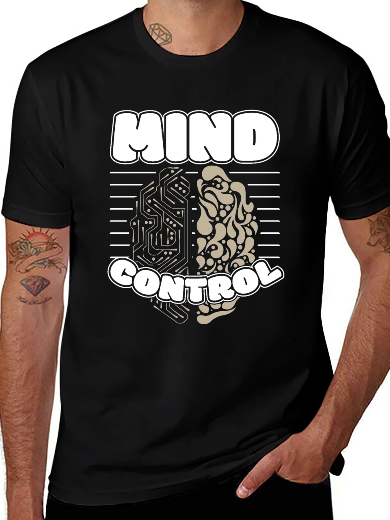 Mind Control T-Shirt - Brain Design Graphic Tee