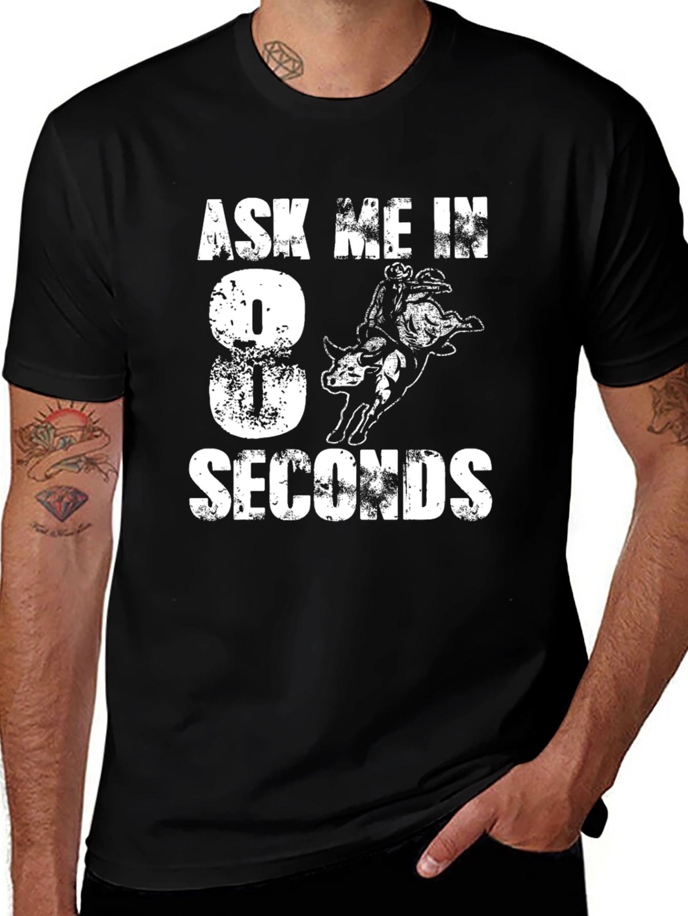 Ask Me in 8 Seconds Rodeo Bull Riding T-Shirt